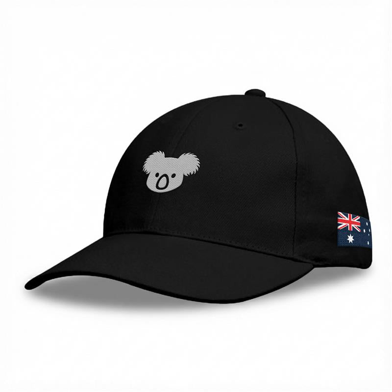 Cap - Koala with Australia Flag Black