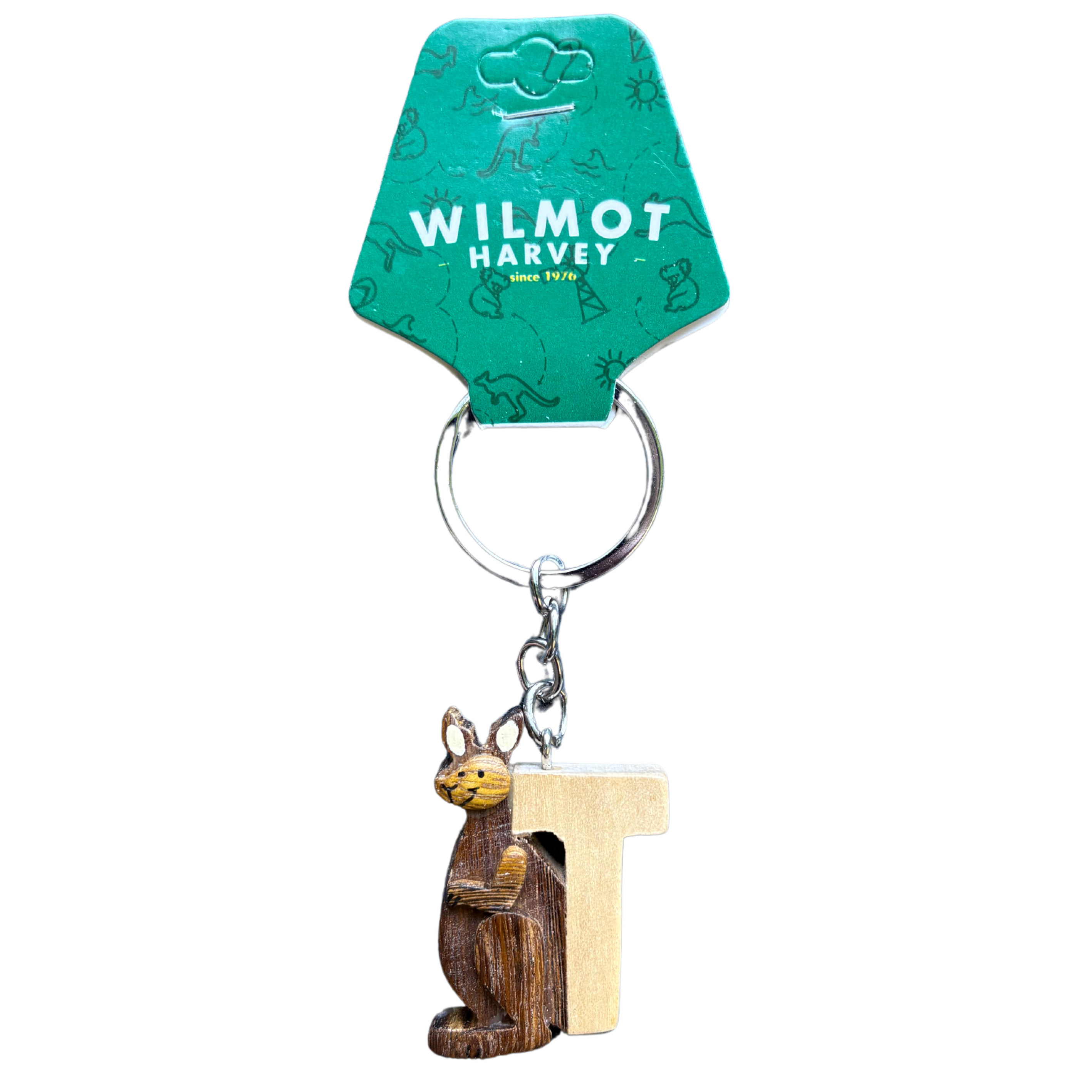 Timber Keyring - Alphabet Kangaroo Range - Wilmot Harvey