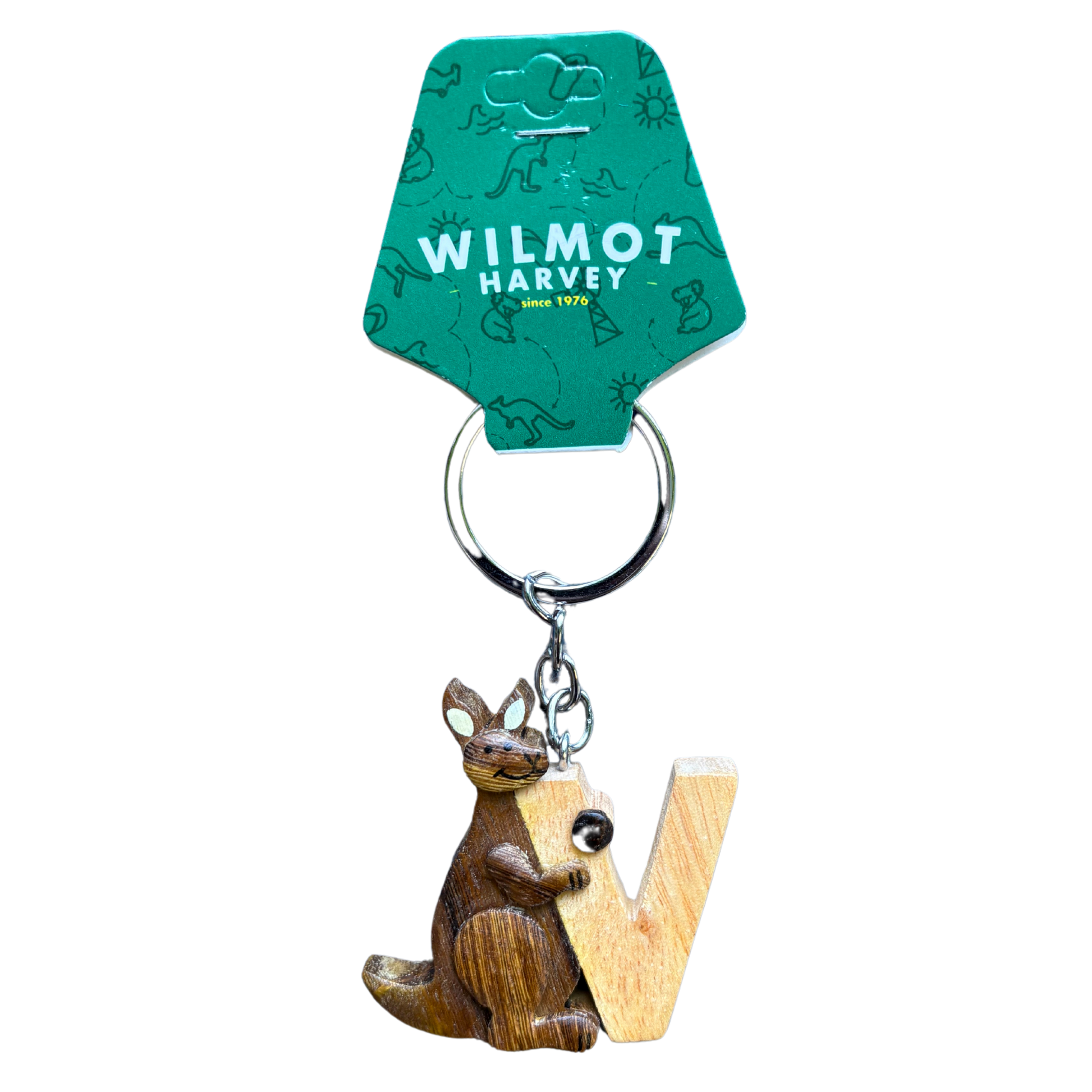 Timber Keyring - Alphabet Kangaroo Range - Wilmot Harvey