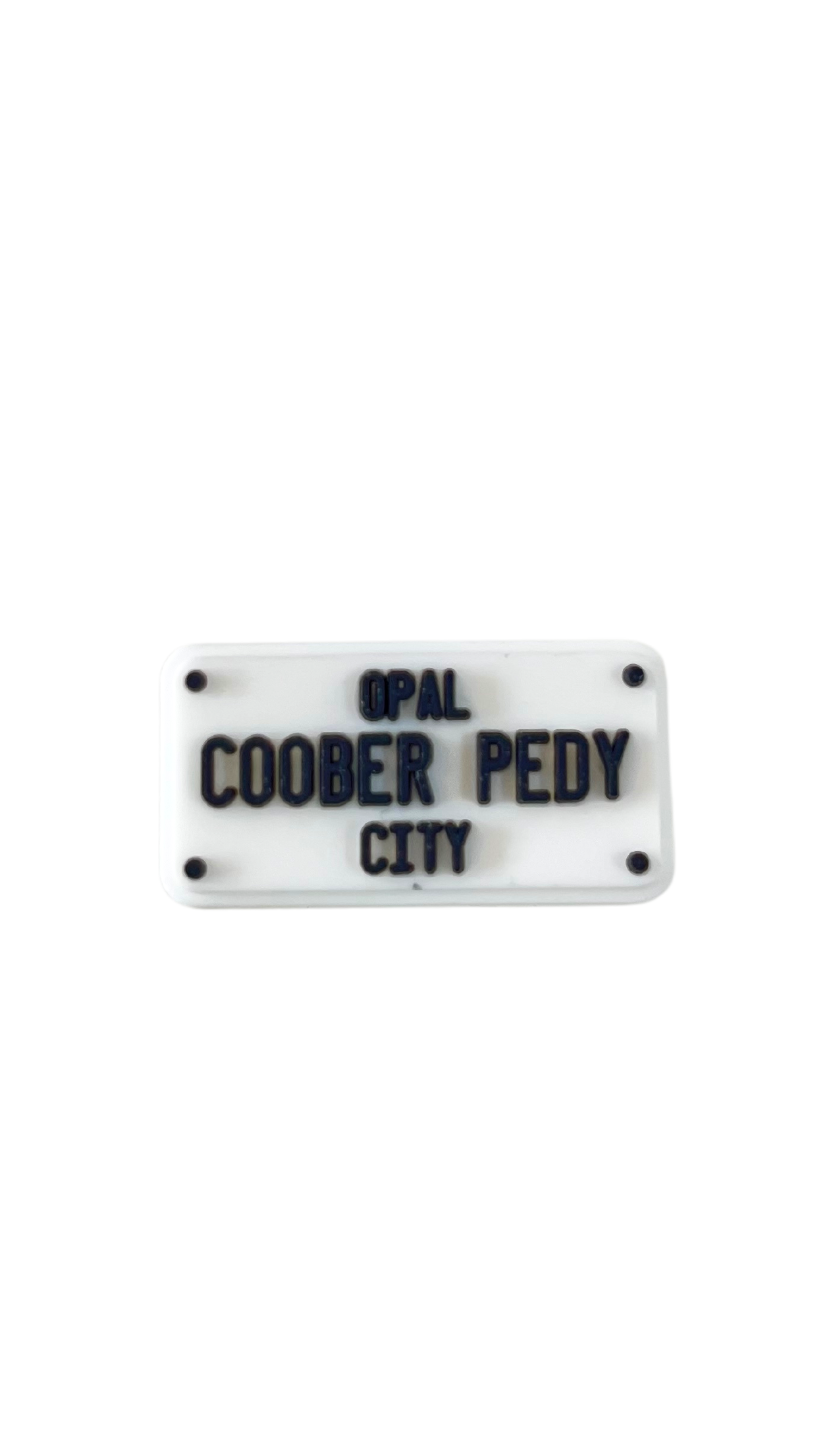 Shoe Charm - Coober Pedy Number Plate