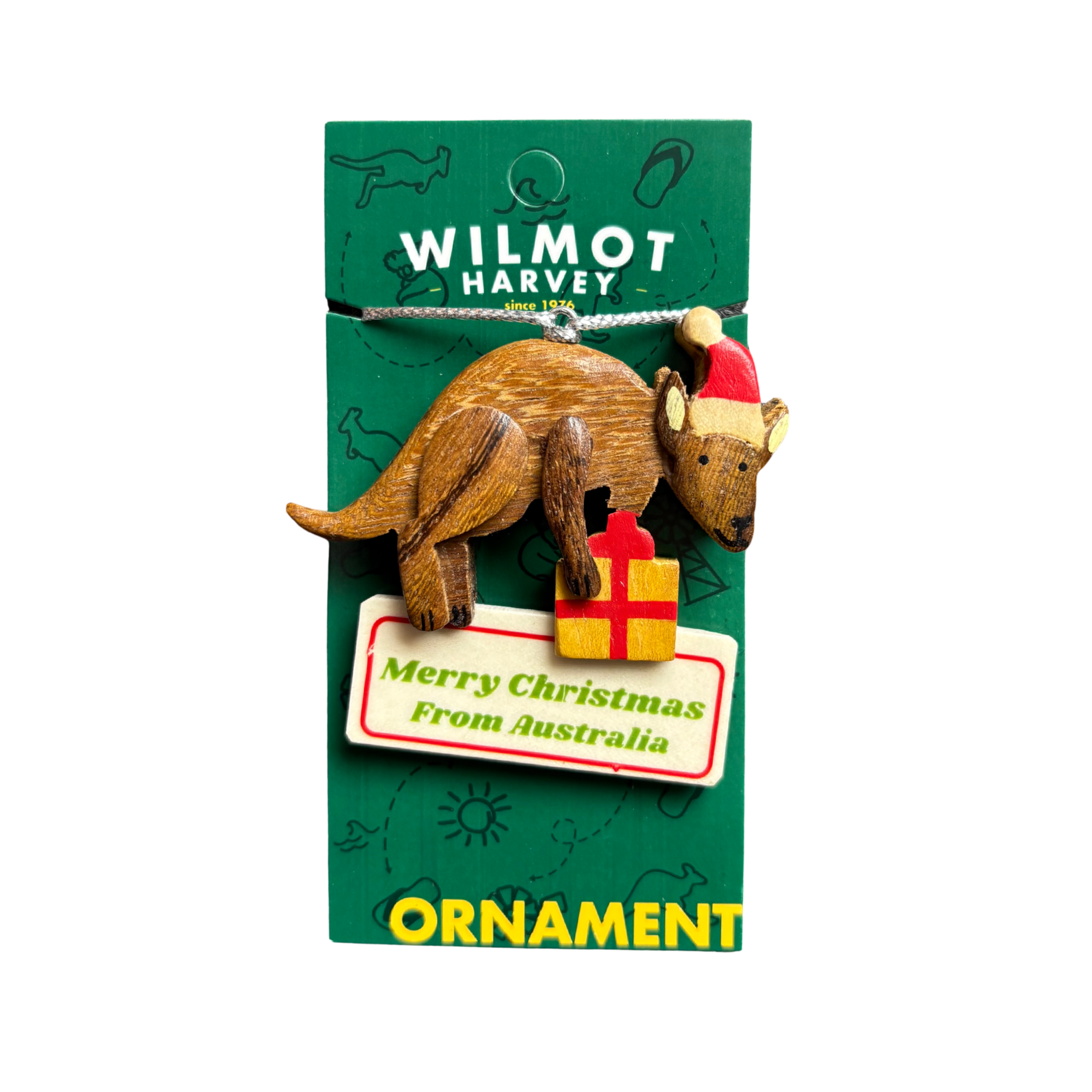 Timber Christmas Ornament - Kangaroo Present