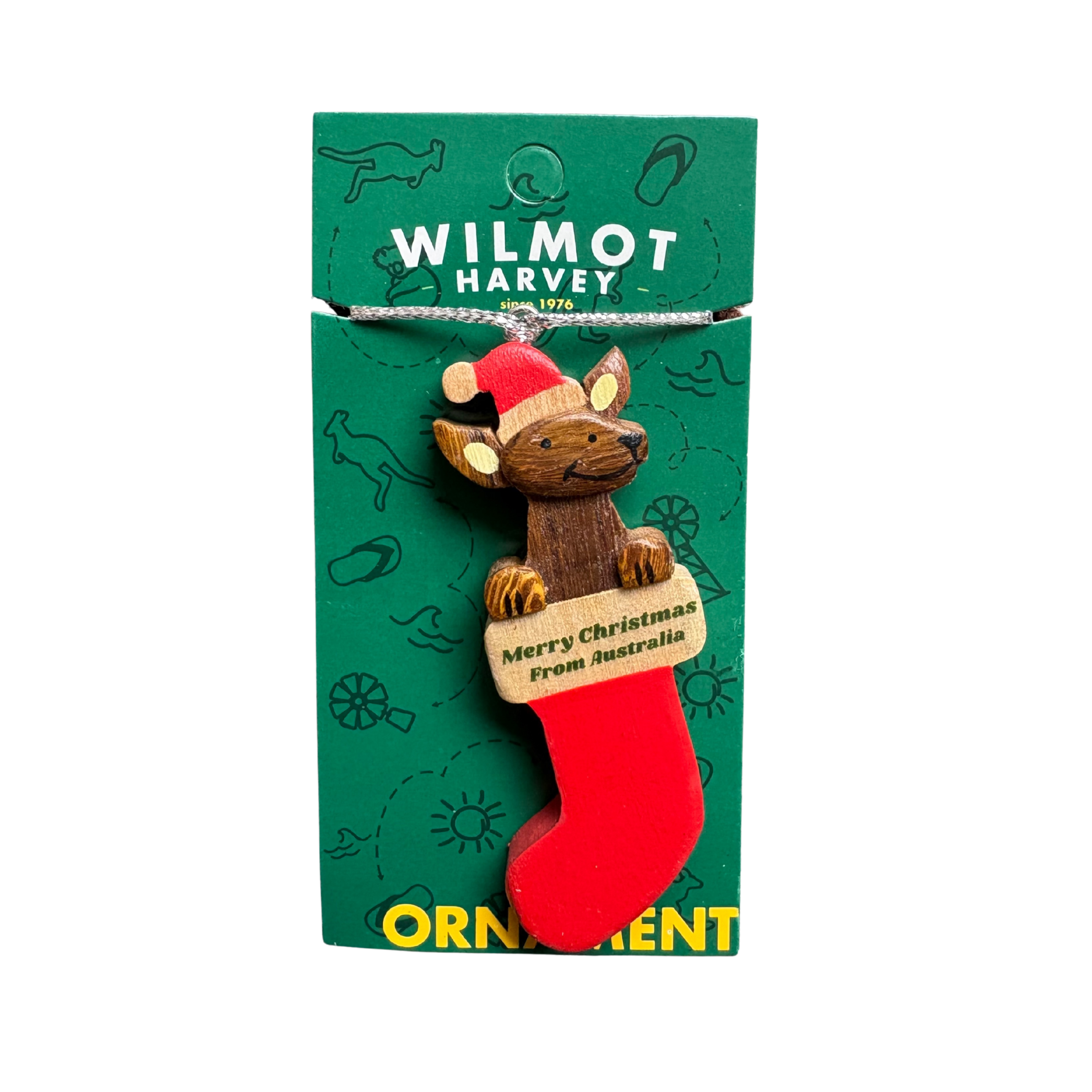 Timber Christmas Ornament - Kangaroo Stocking