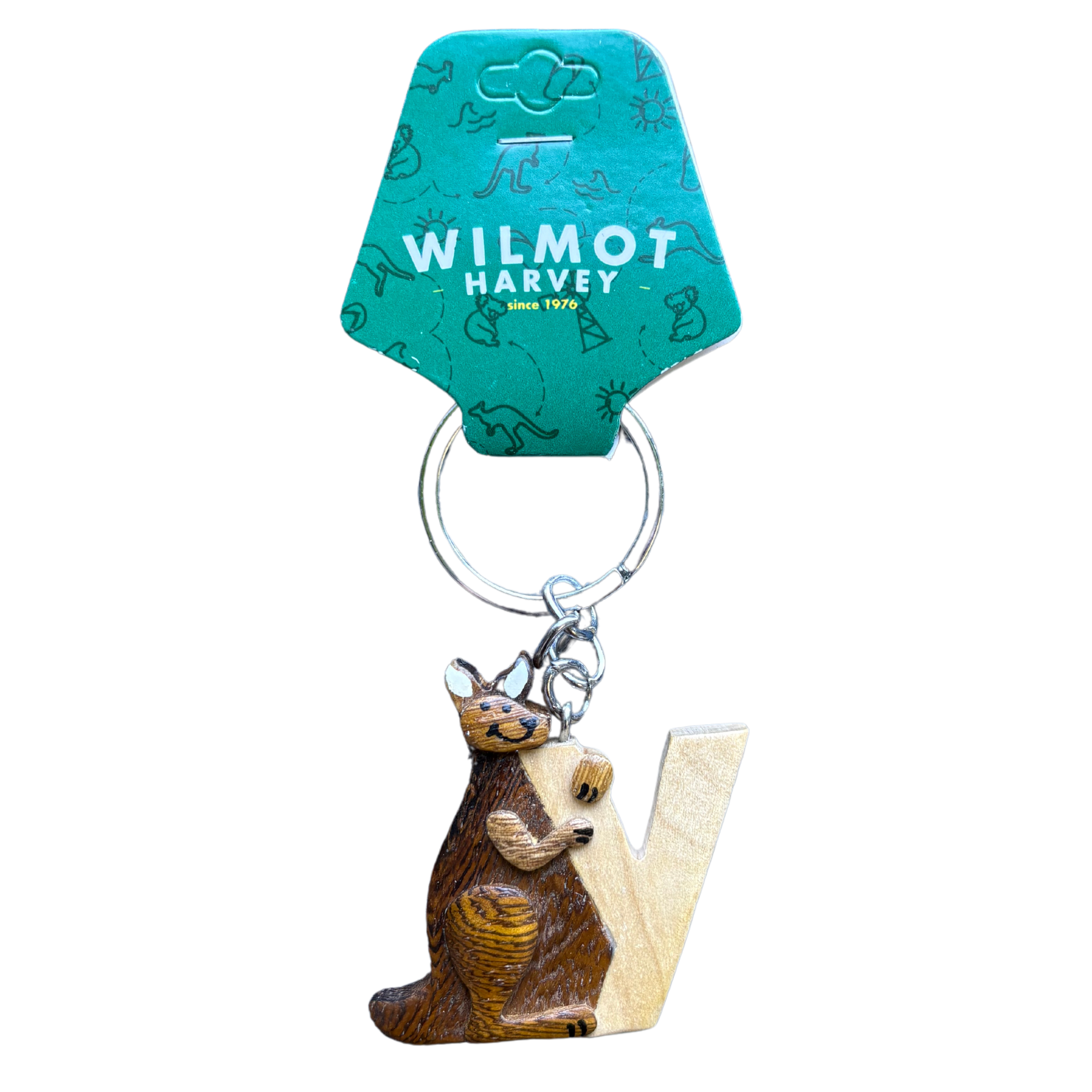 Timber Keyring - Alphabet Kangaroo Range - Wilmot Harvey