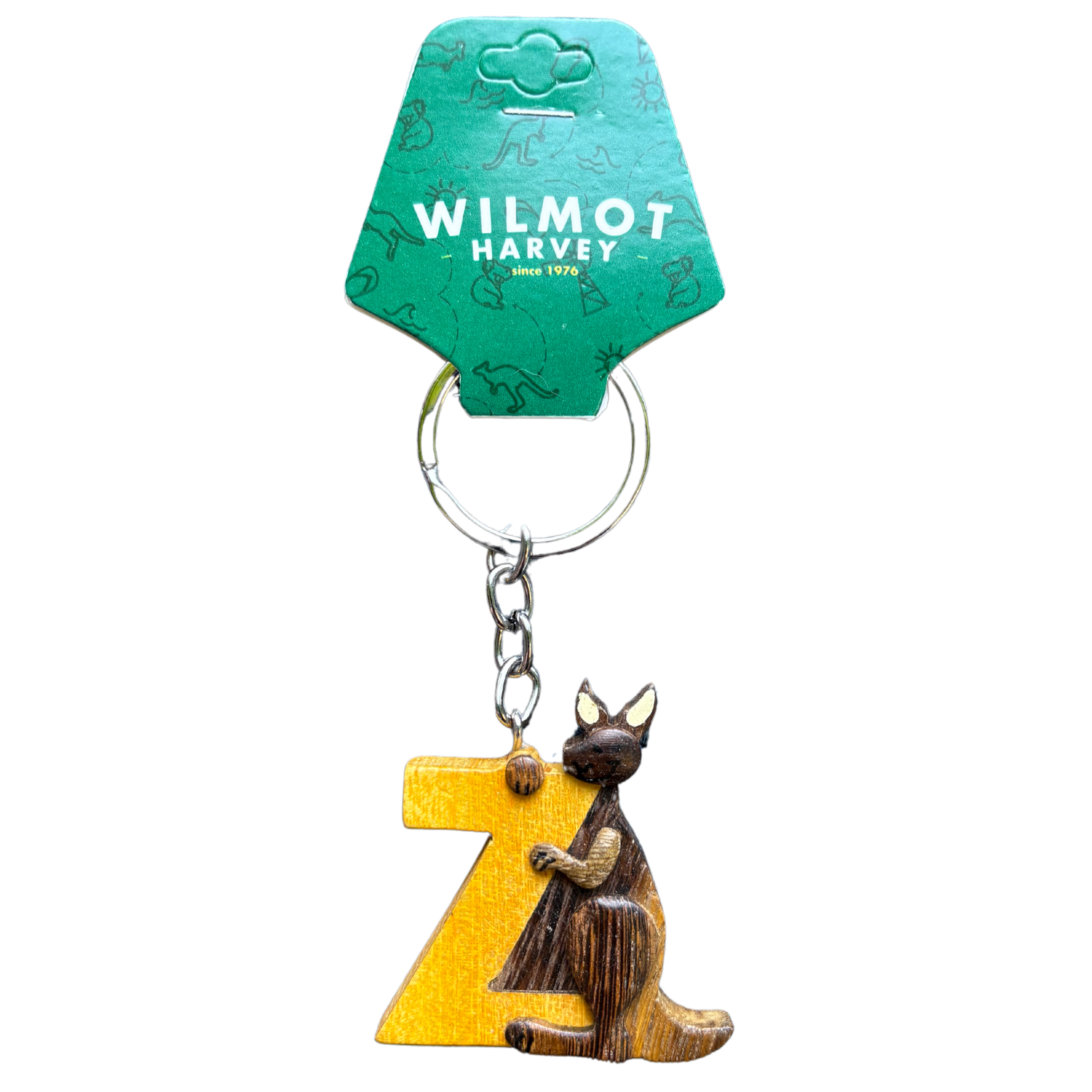 Timber Keyring - Alphabet Kangaroo Range - Wilmot Harvey