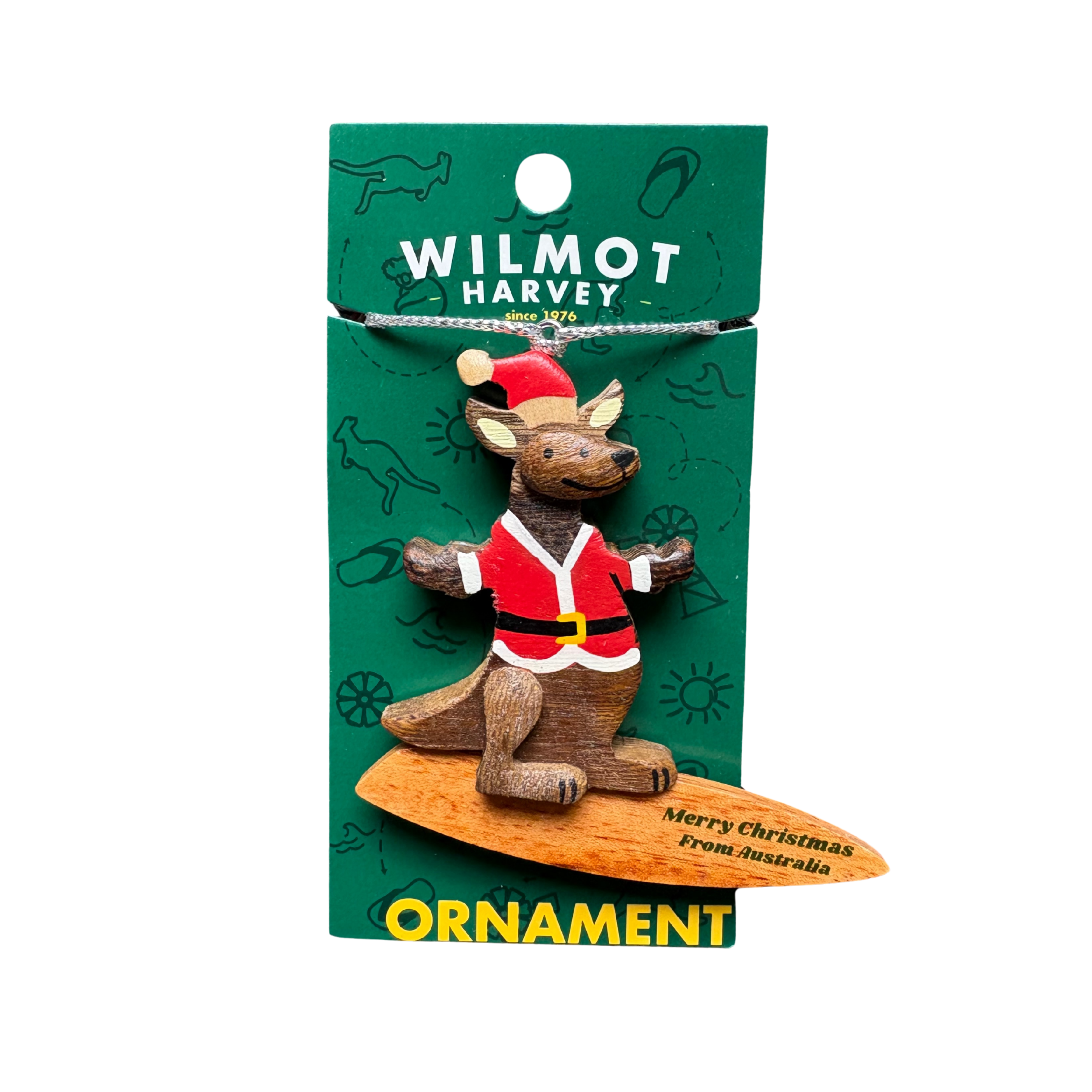 Timber Christmas Ornament - Kangaroo Surfing