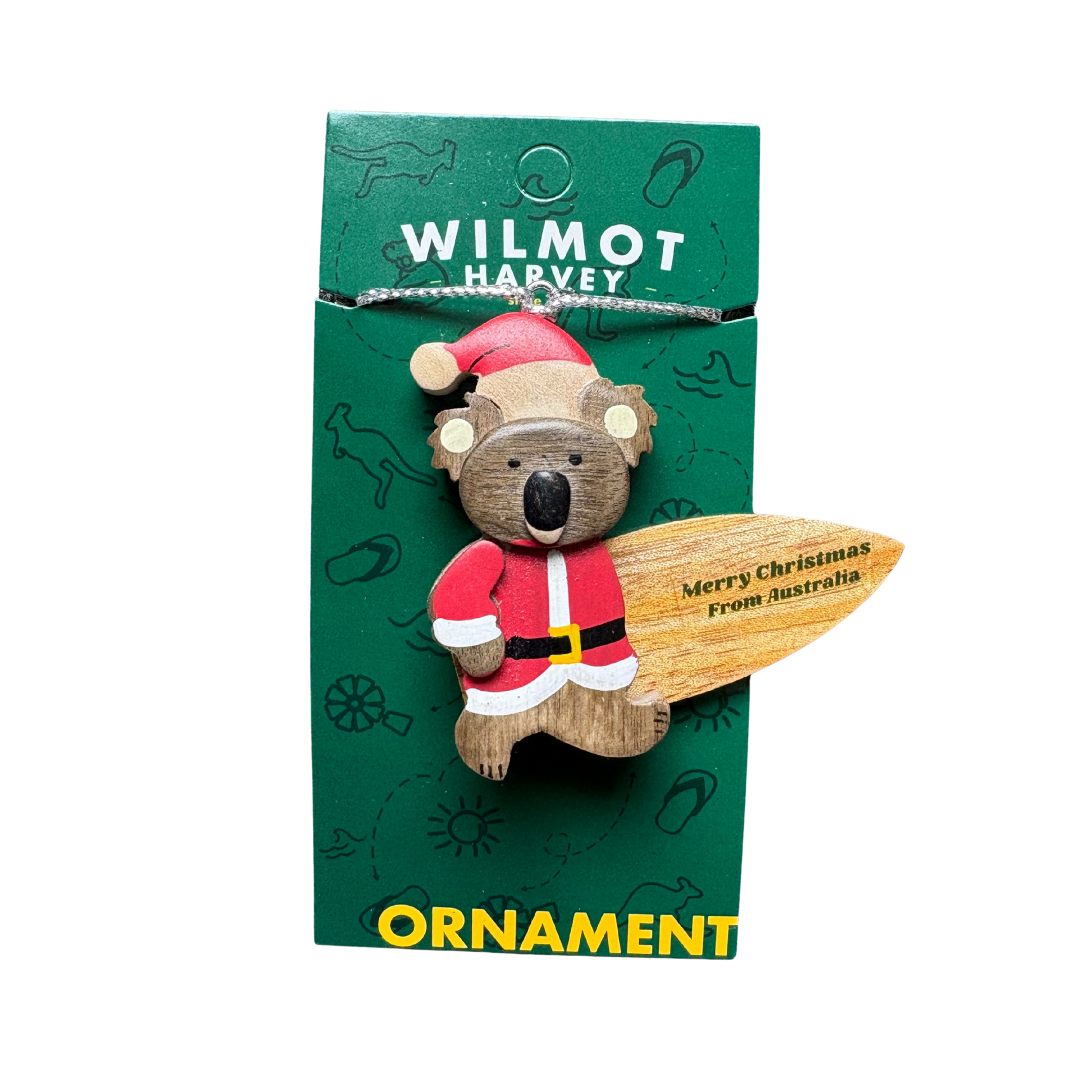 Timber Christmas Ornaments - Koala Santa Bell - Wilmot Harvey
