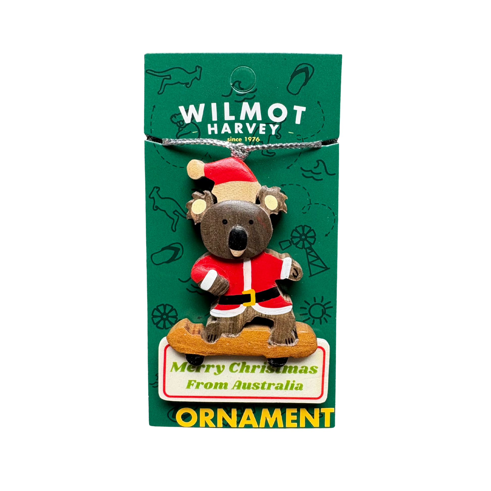 Timber Christmas Ornaments - Koala Santa Bell - Wilmot Harvey