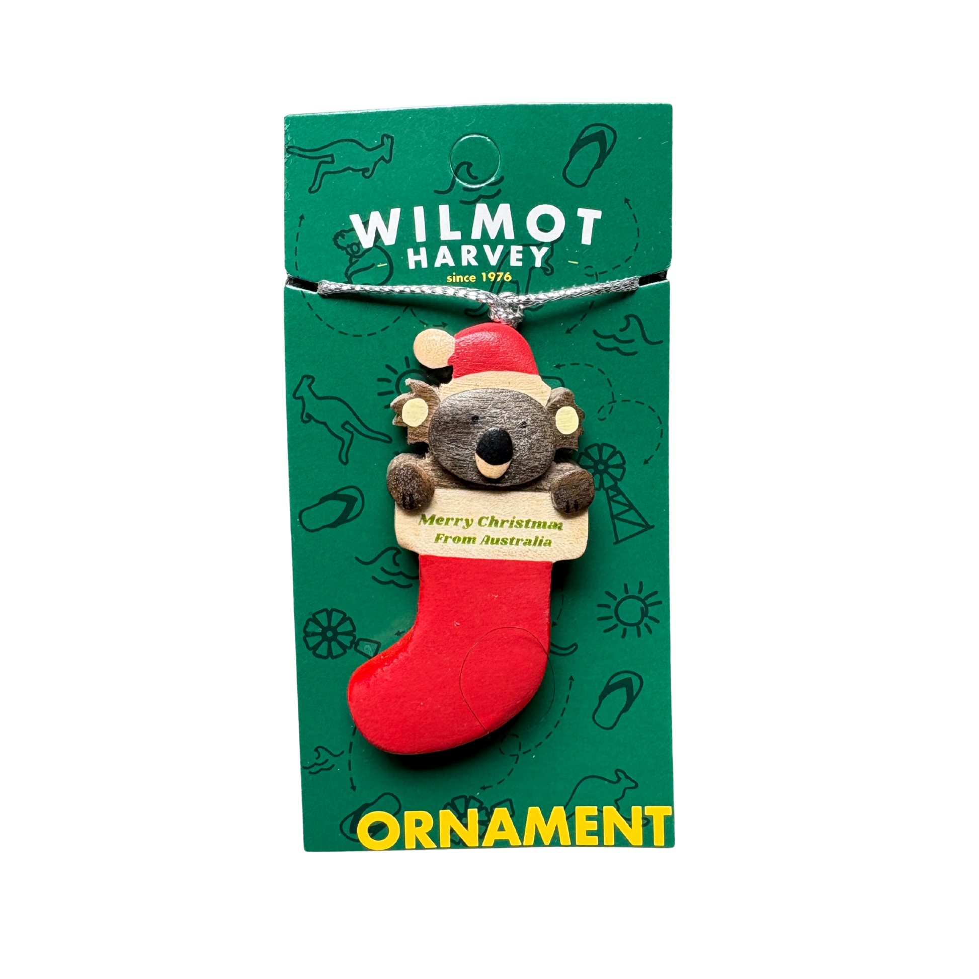 Timber Christmas Ornaments - Koala Santa Bell - Wilmot Harvey