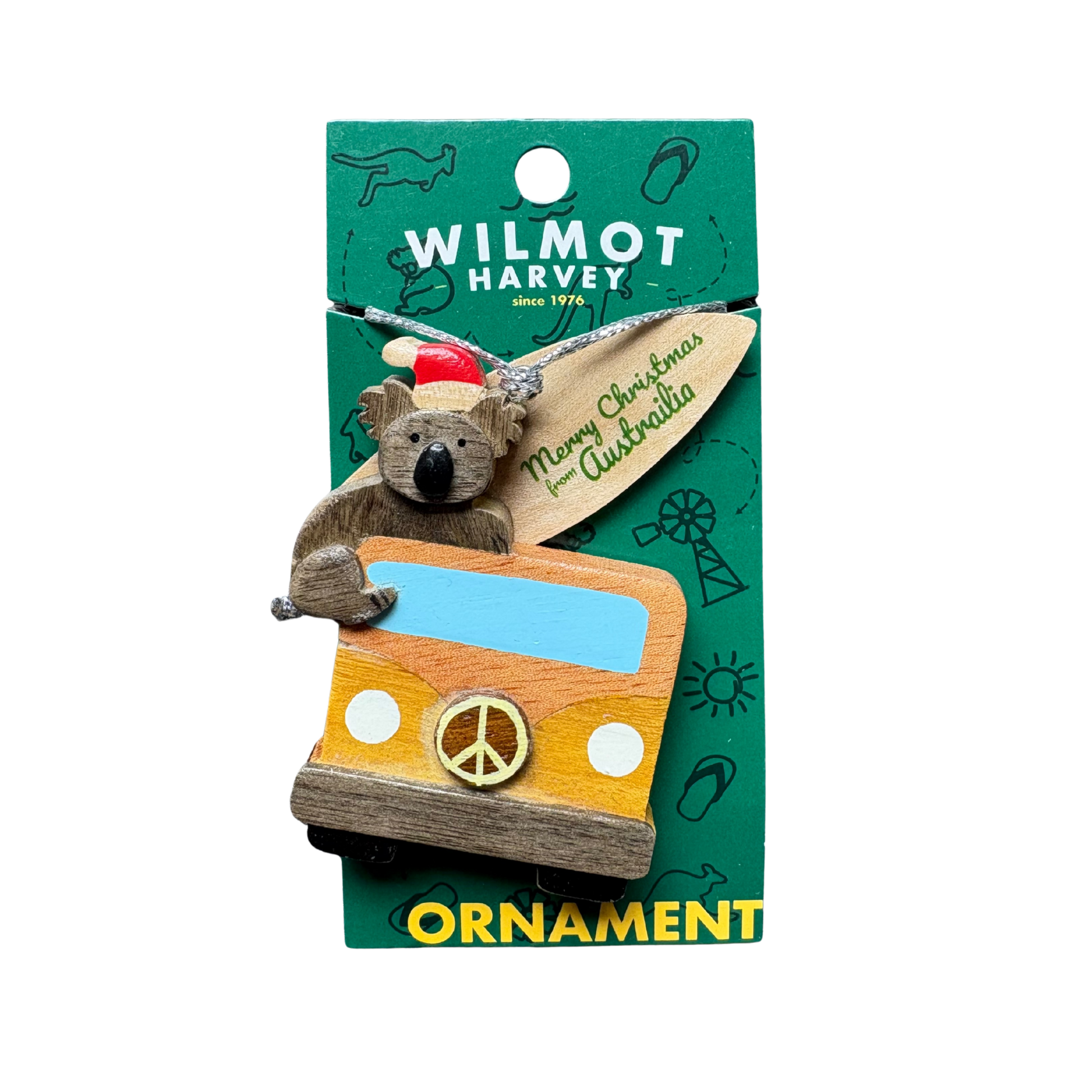 Timber Christmas Ornaments - Koala Santa Bell - Wilmot Harvey