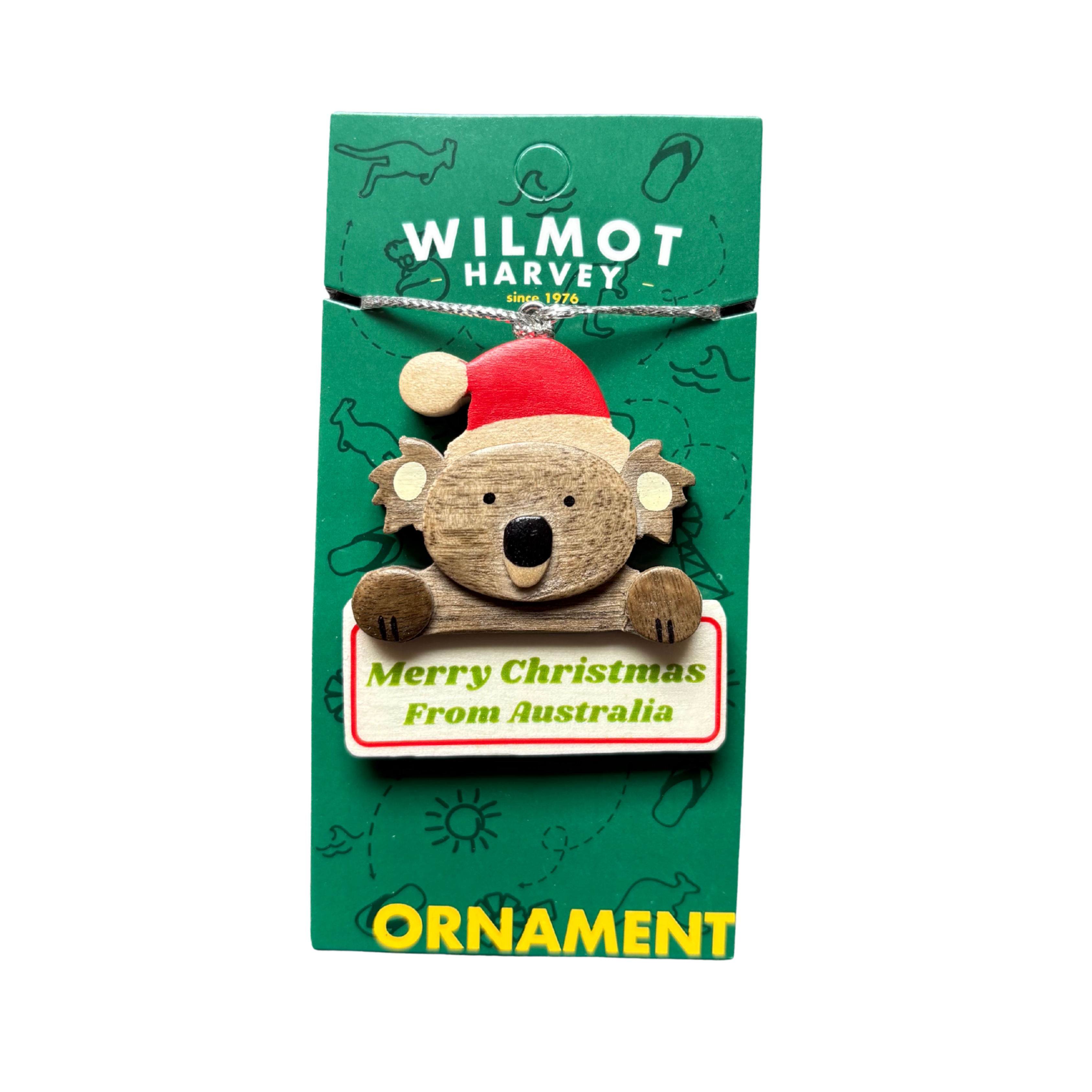 Timber Christmas Ornaments - Koala Santa Bell - Wilmot Harvey
