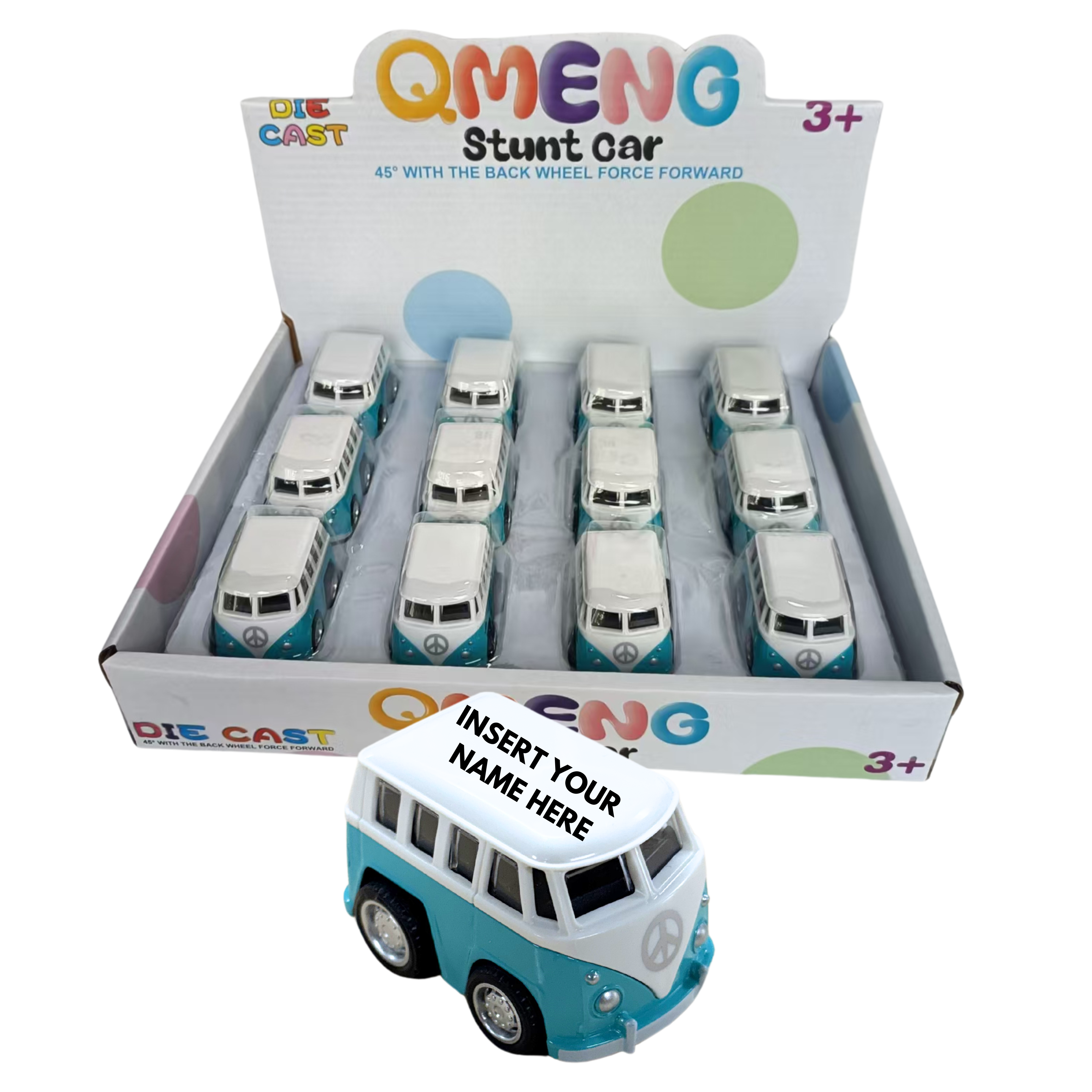 Diecast Pullback Kombi Van with Full Colour UV Print