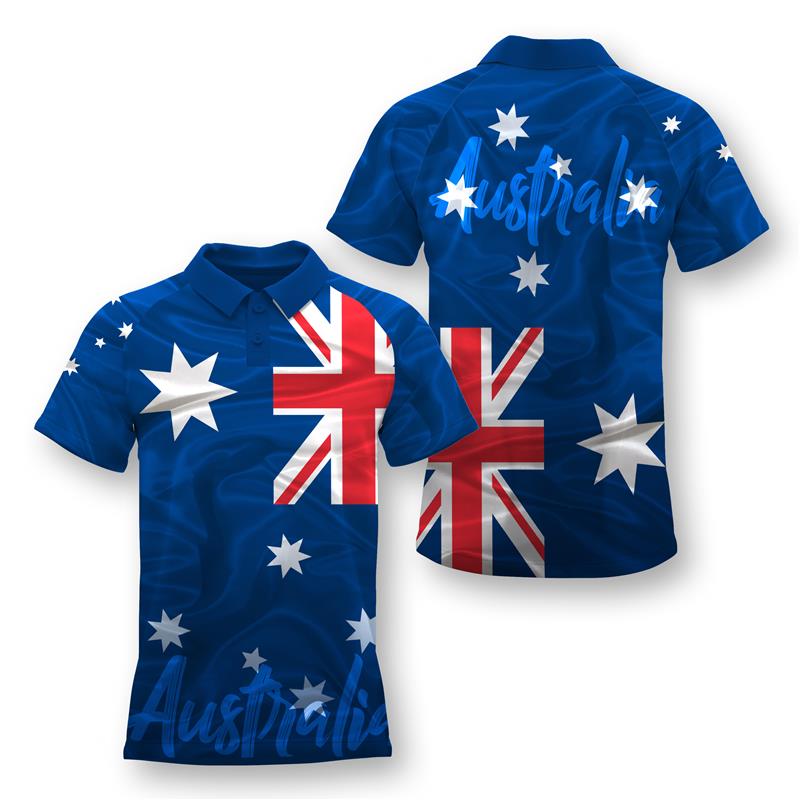 Sublimated Polo Shirt - Australia Flag