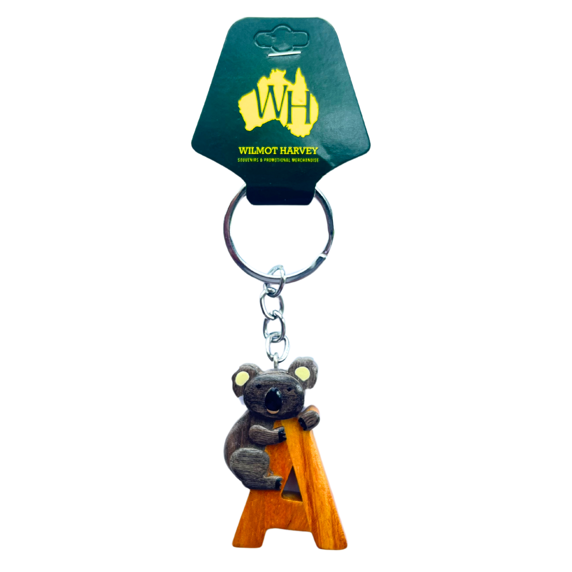 Timber Keyring - Alphabet Koala Range - Wilmot Harvey