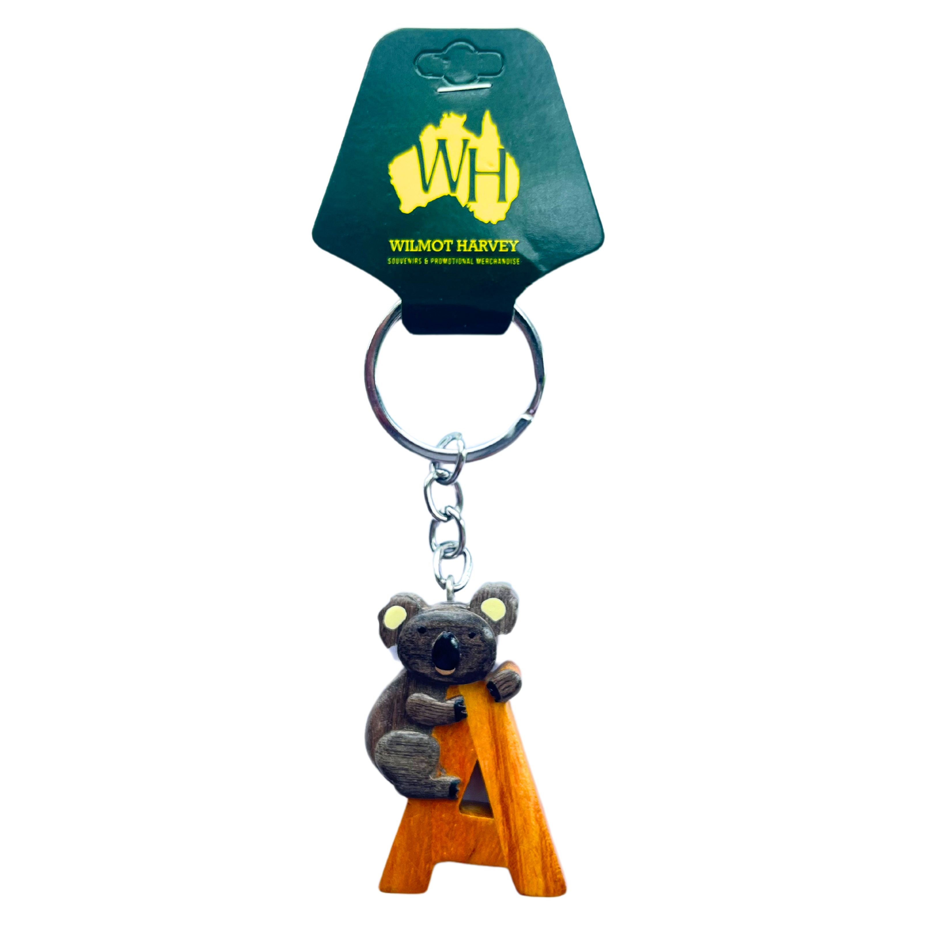 Timber Keyring - Alphabet Koala Range - Wilmot Harvey