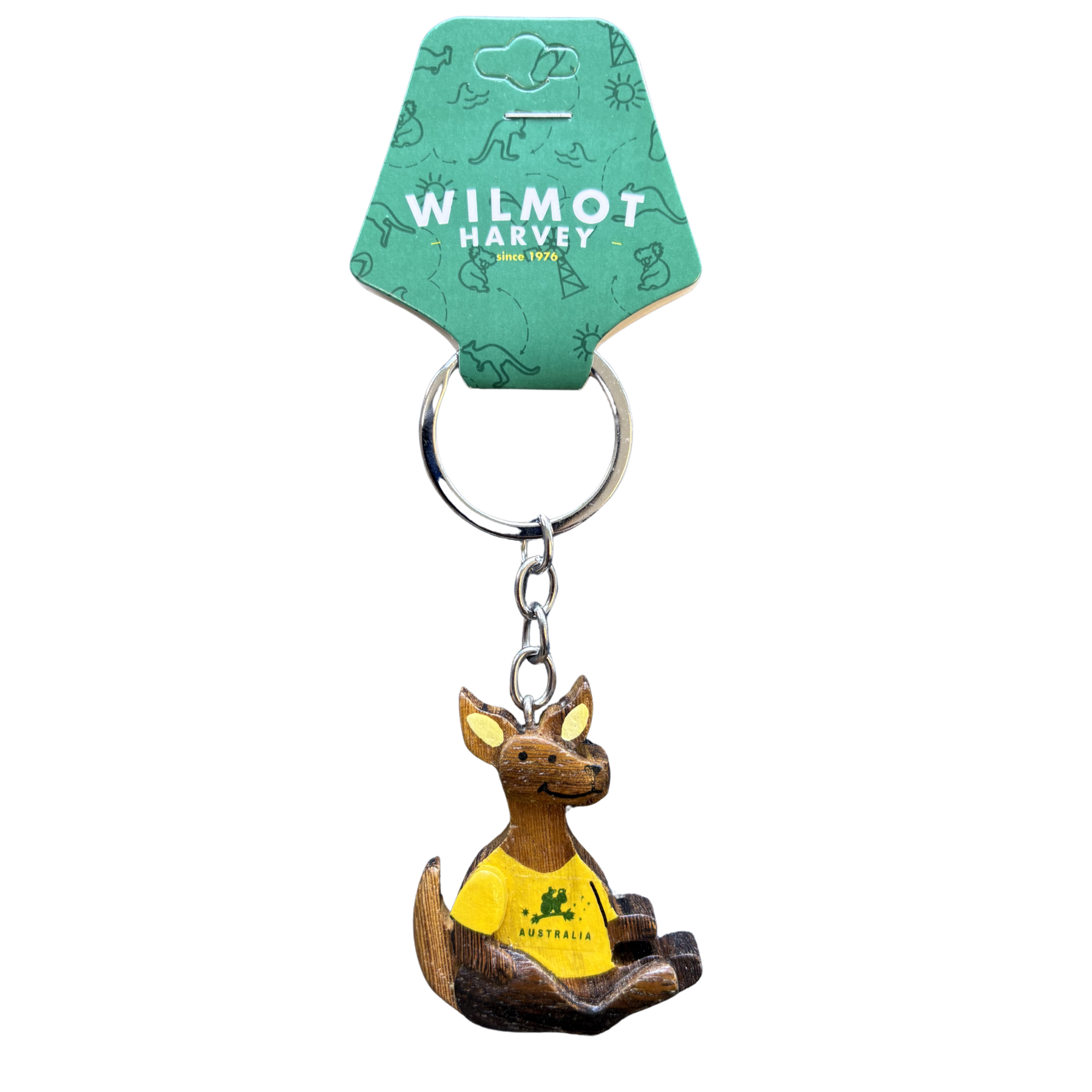 Timber Keyring - Kangaroo Gold T-shirt