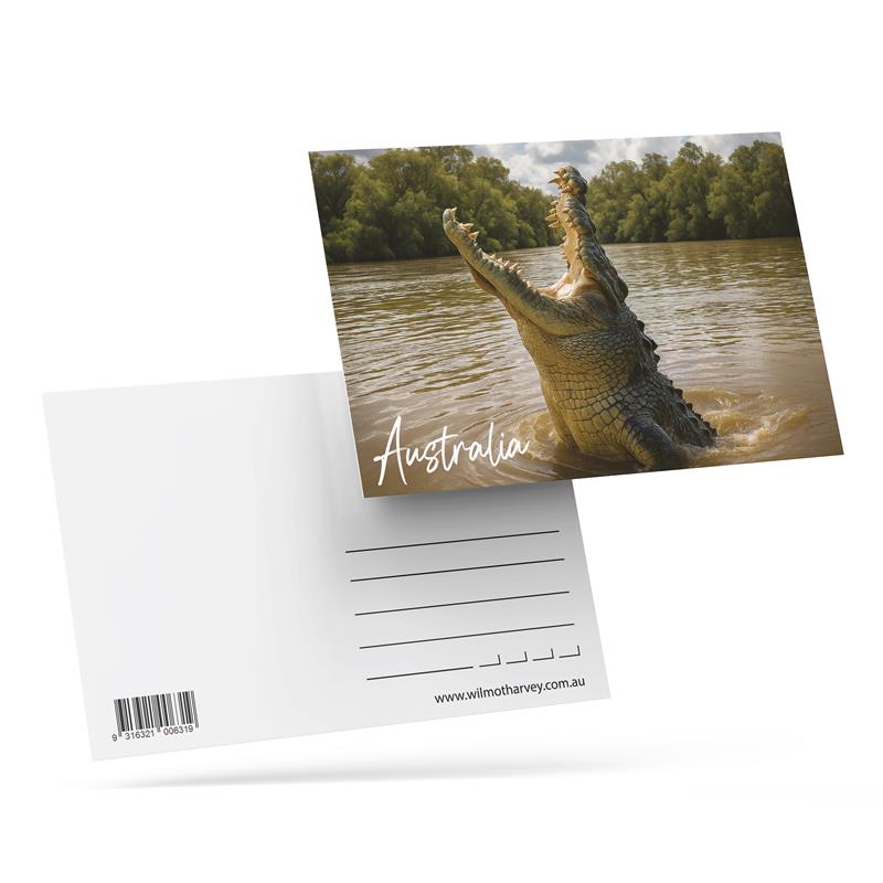 3D Postcard - Jumping Crocodile
