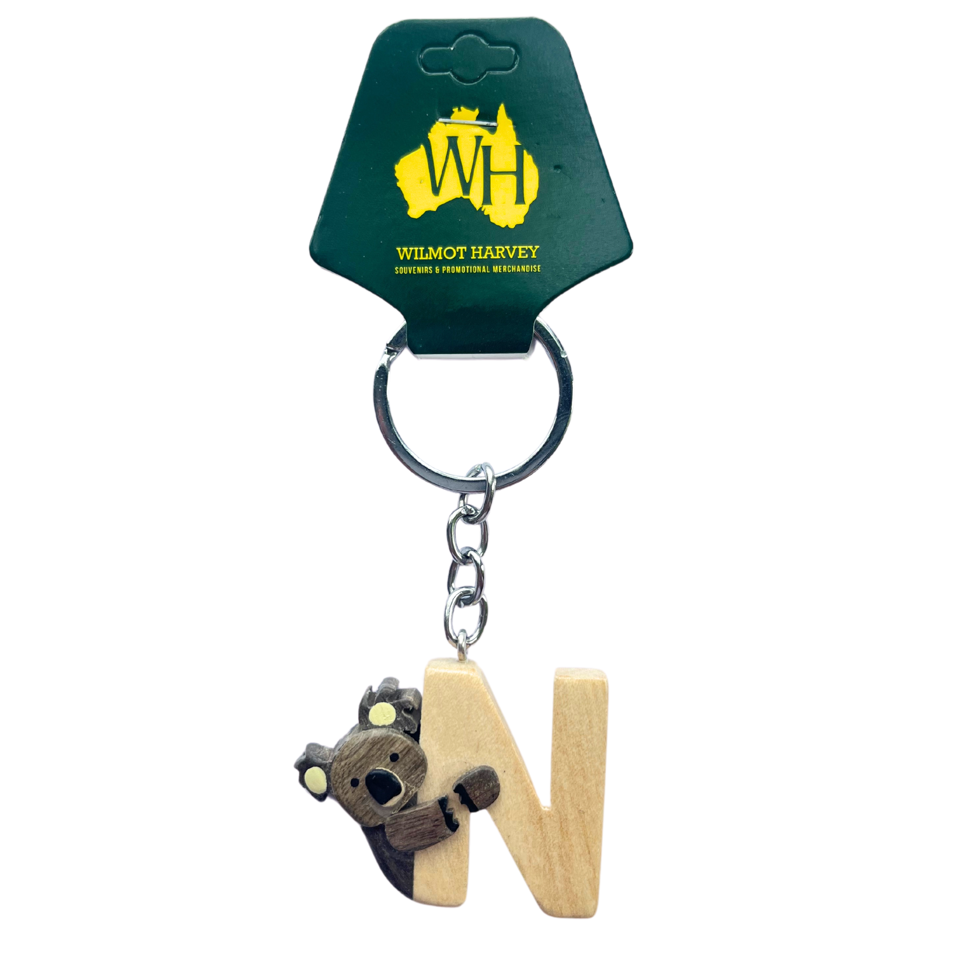 Timber Keyring - Alphabet Koala Range - Wilmot Harvey