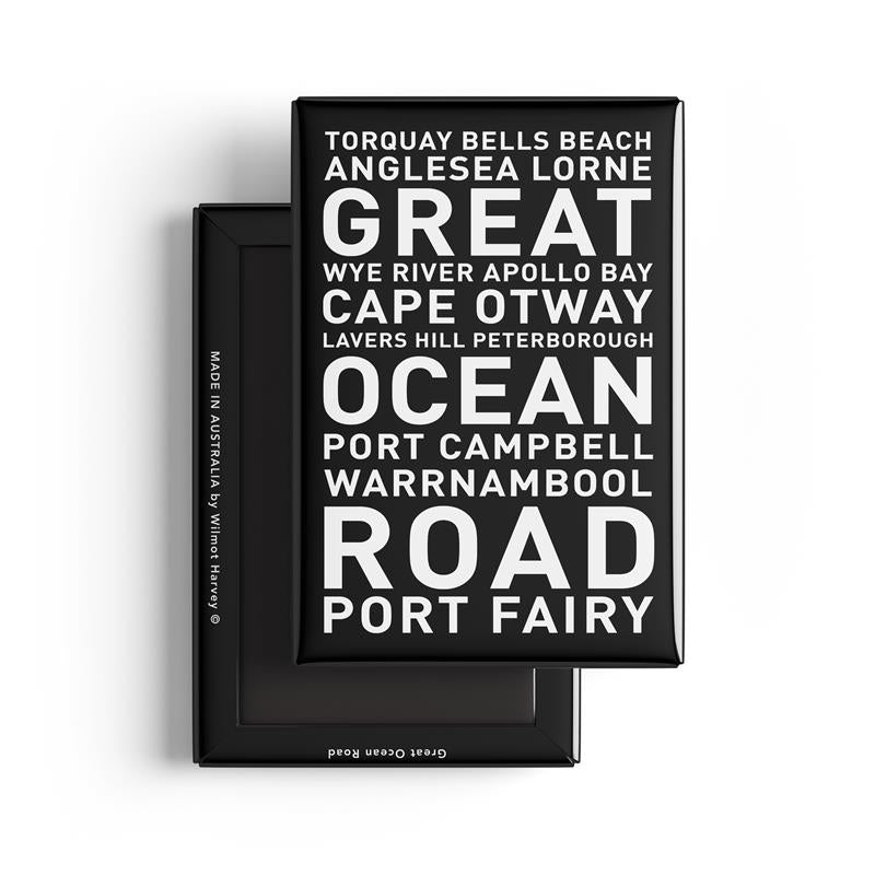 Tin Fridge Magnet - Great Ocean Road Town Names - Wilmot Harvey