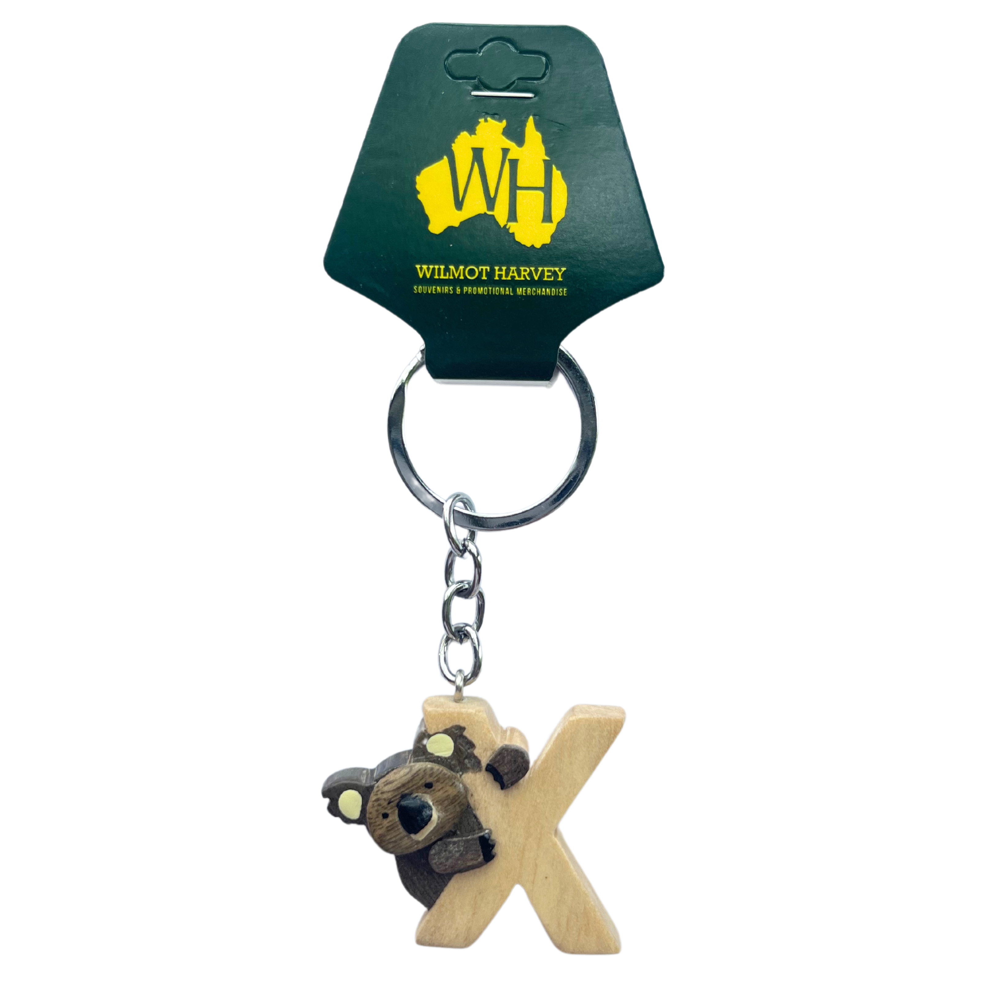 Timber Keyring - Alphabet Koala Range - Wilmot Harvey