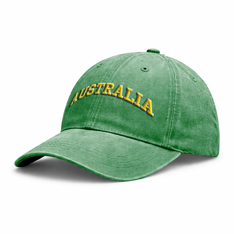 Cap - Australia Green and Gold Washed