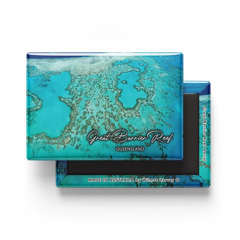 Tin Fridge Magnet - Great Barrier Reef Aerial
