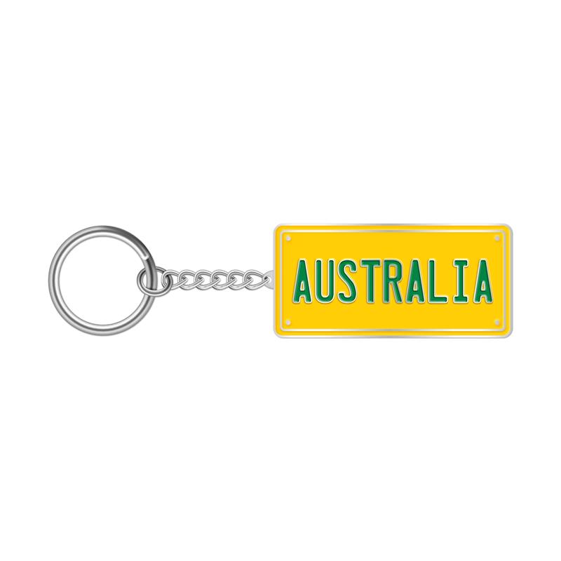 Number Plate Keyring - Australia Gold