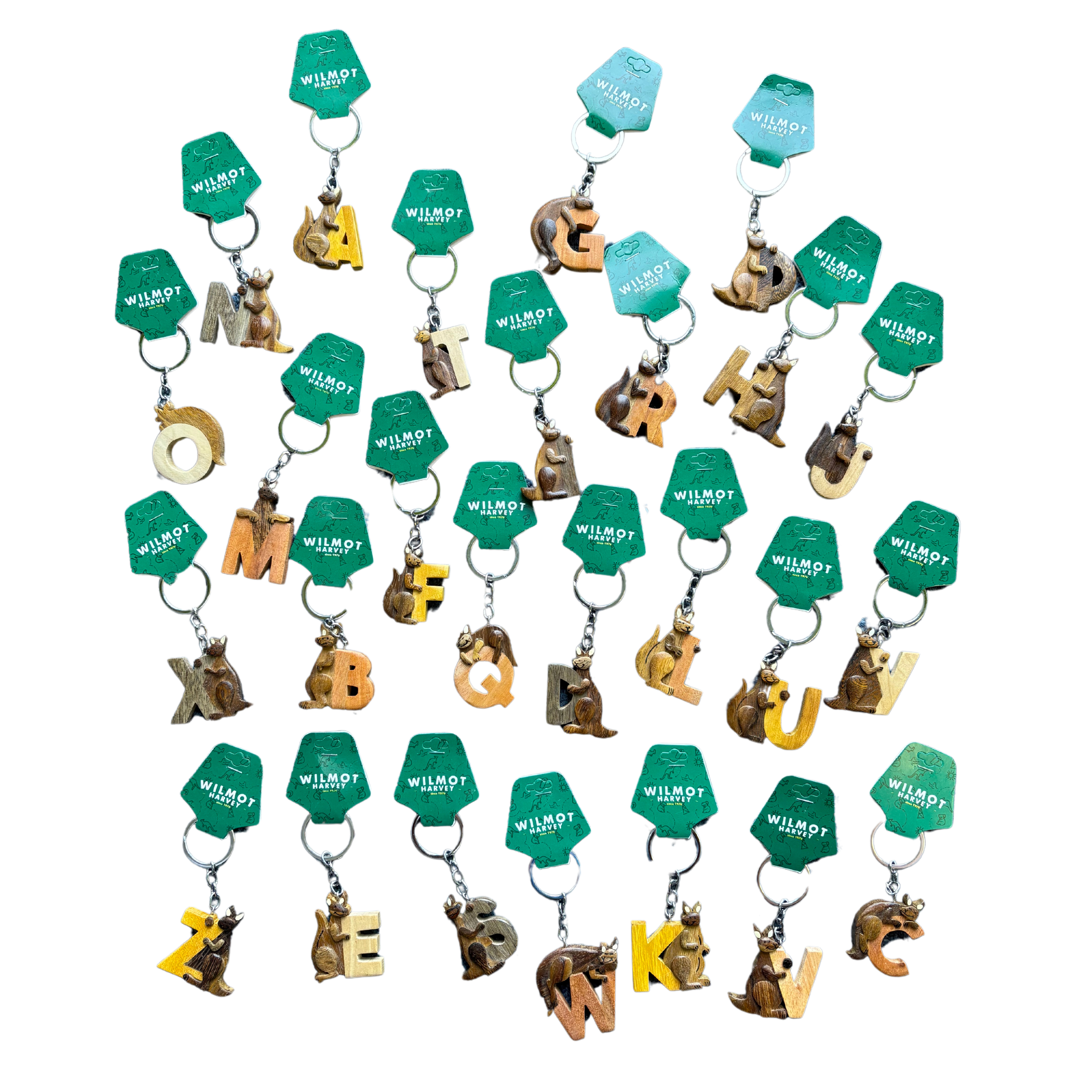 Timber Keyring - Alphabet Kangaroo Range - Wilmot Harvey