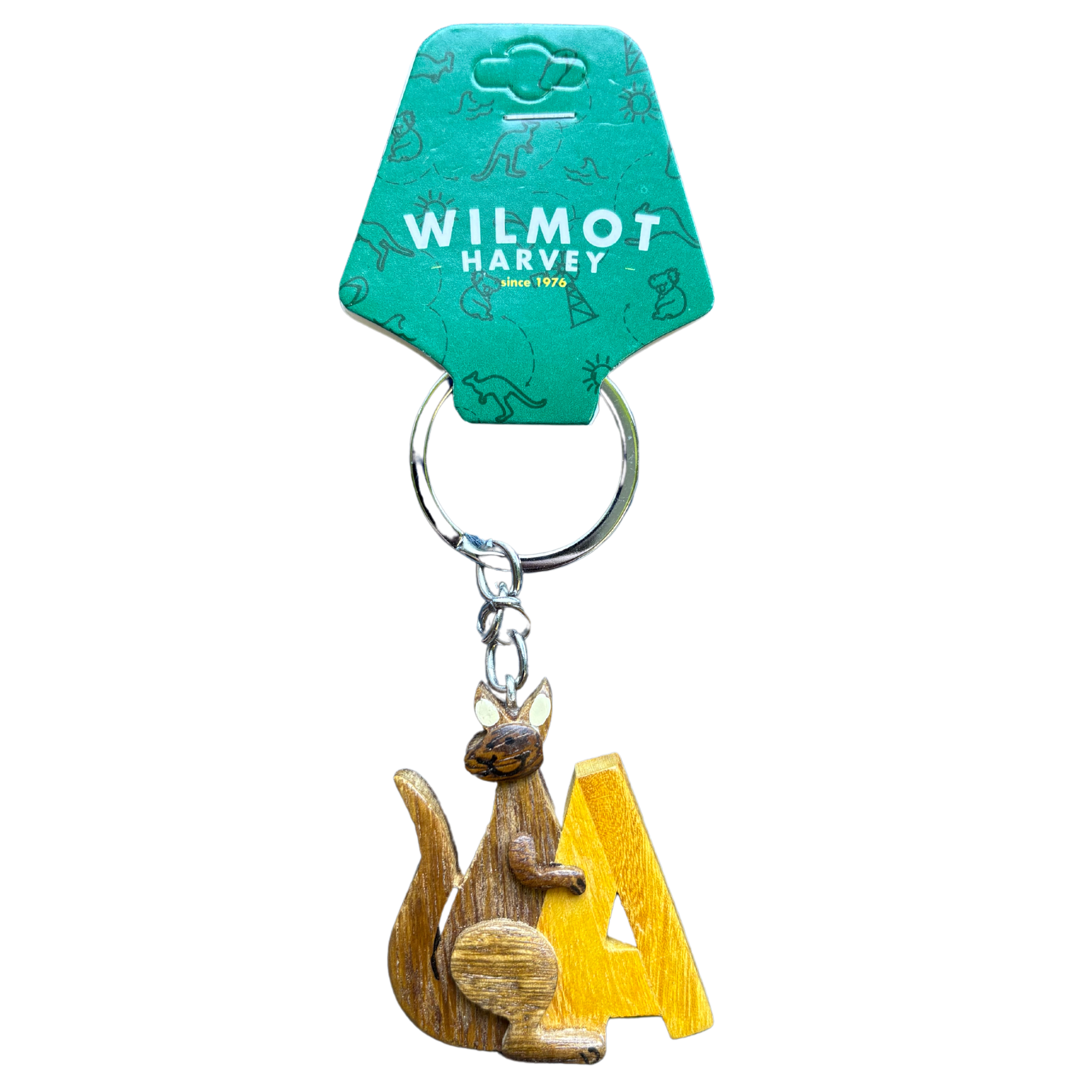Timber Keyring - Alphabet Kangaroo Range - Wilmot Harvey