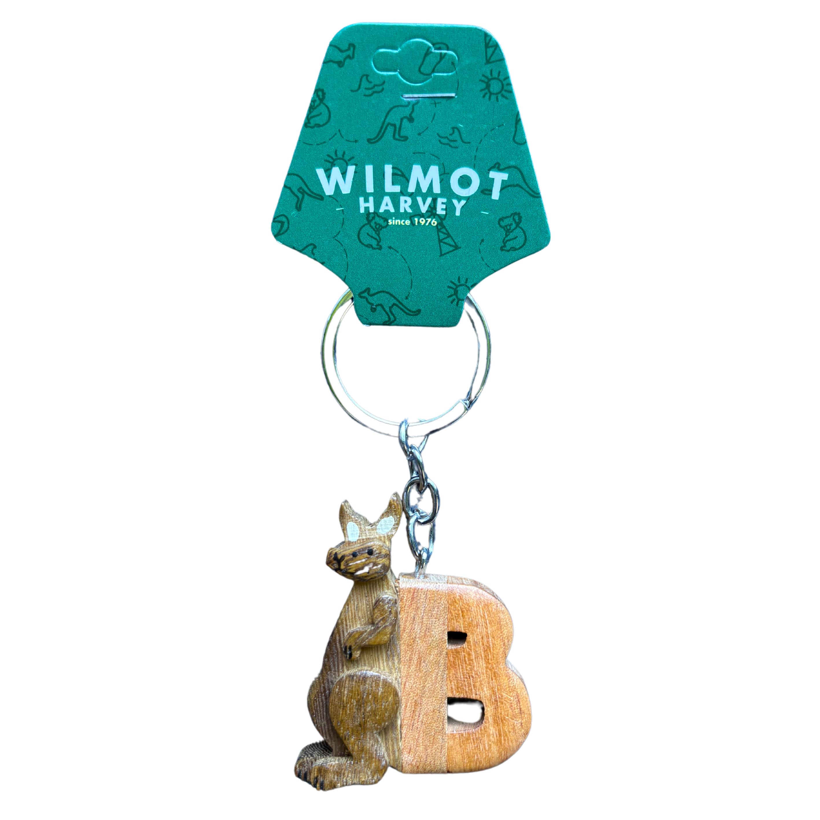 Timber Keyring - Alphabet Kangaroo Range - Wilmot Harvey