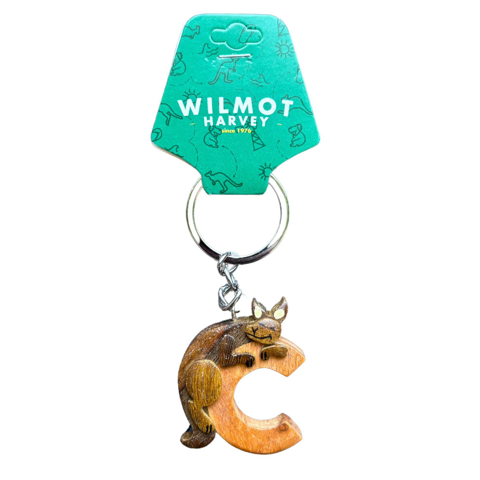 Timber Keyring - Alphabet Kangaroo Range - Wilmot Harvey
