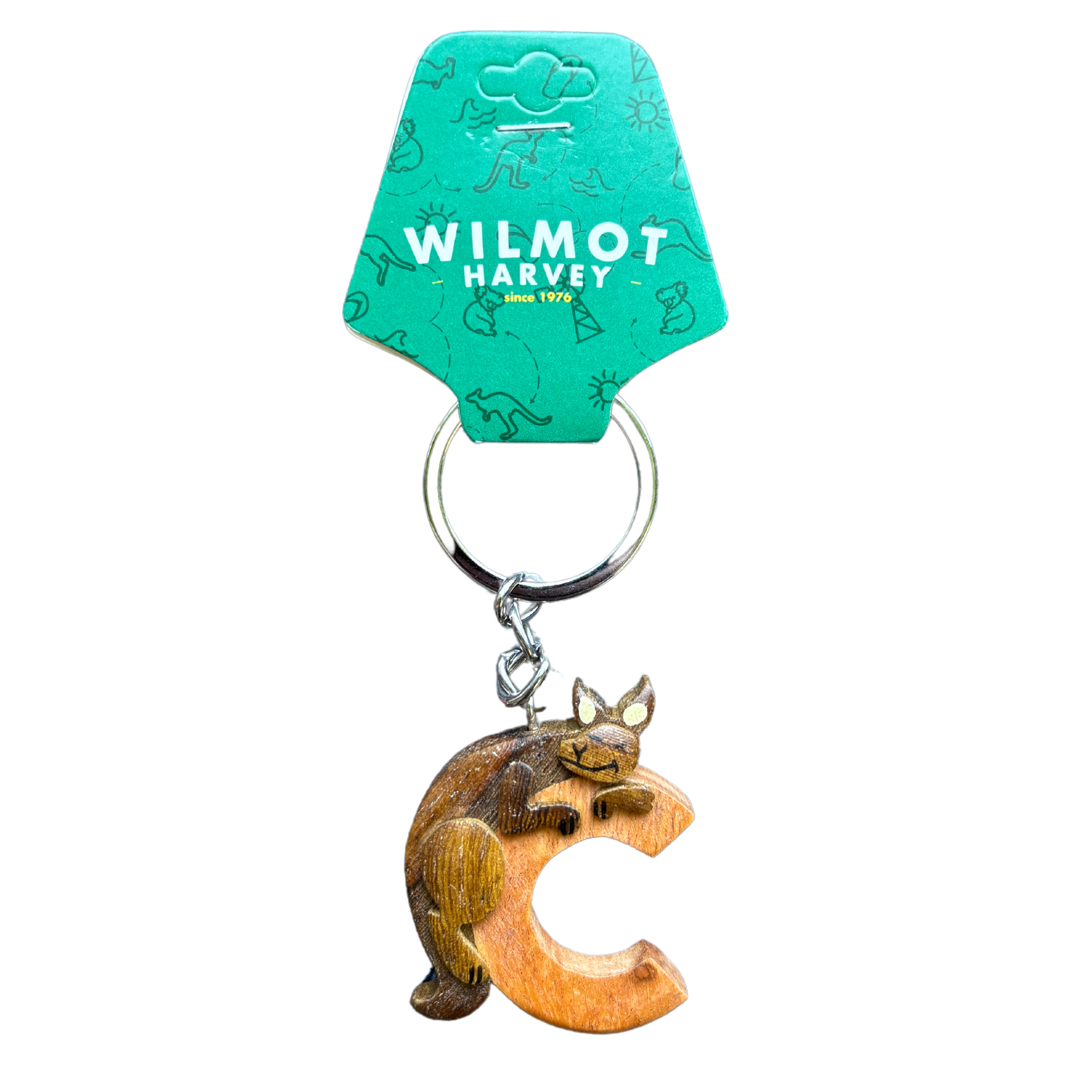 Timber Keyring - Alphabet Kangaroo Range - Wilmot Harvey