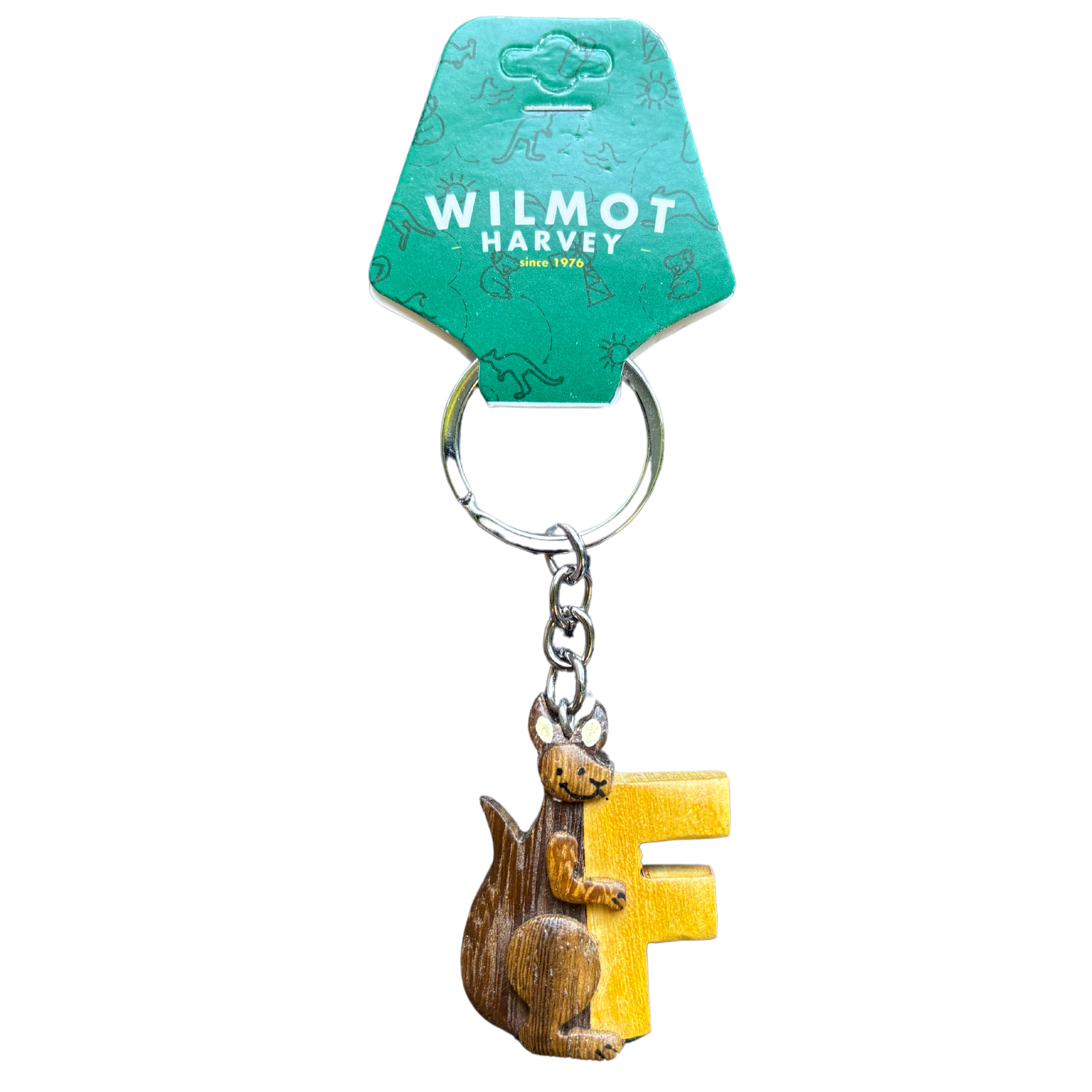 Timber Keyring - Alphabet Kangaroo Range - Wilmot Harvey