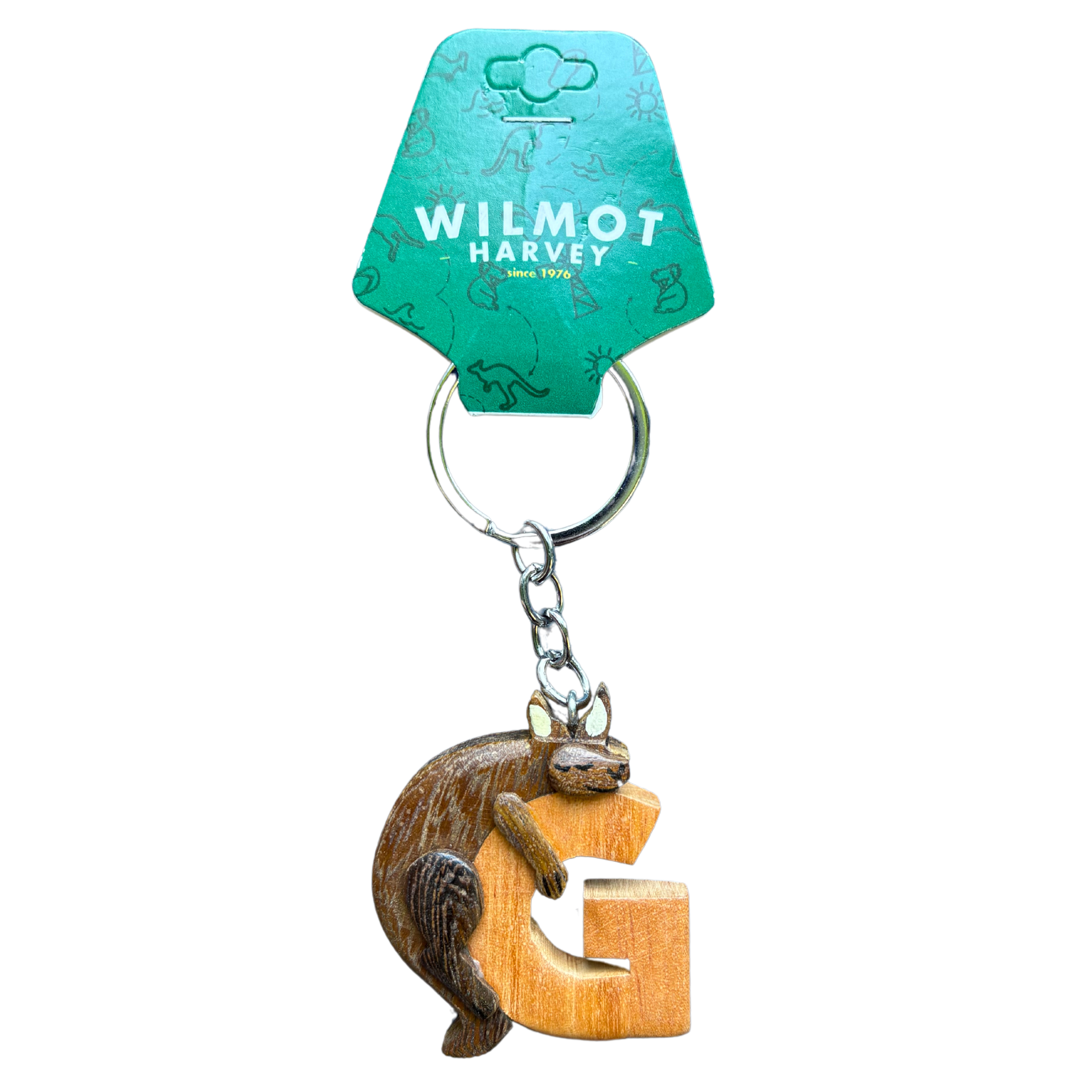 Timber Keyring - Alphabet Kangaroo Range - Wilmot Harvey
