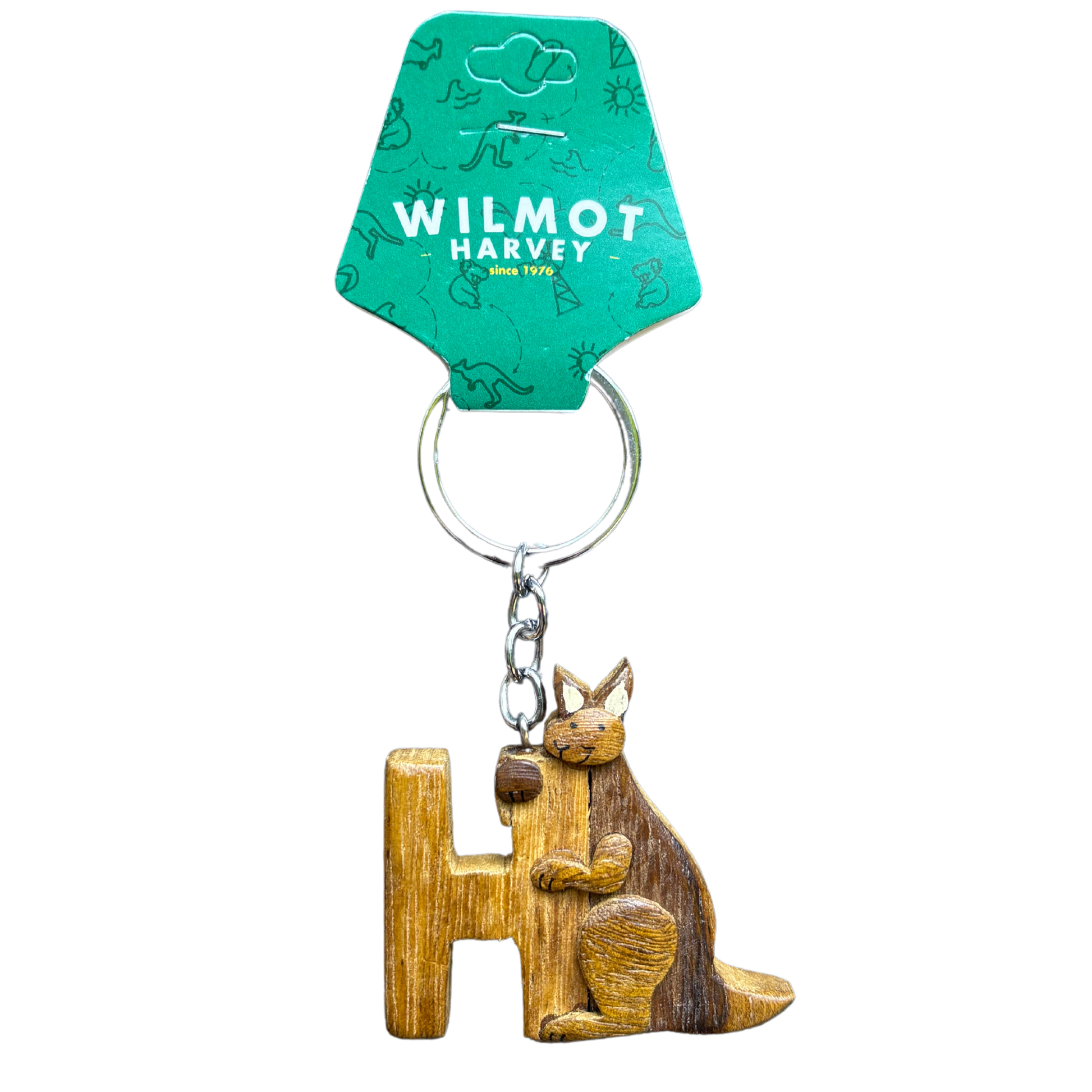Timber Keyring - Alphabet Kangaroo Range - Wilmot Harvey