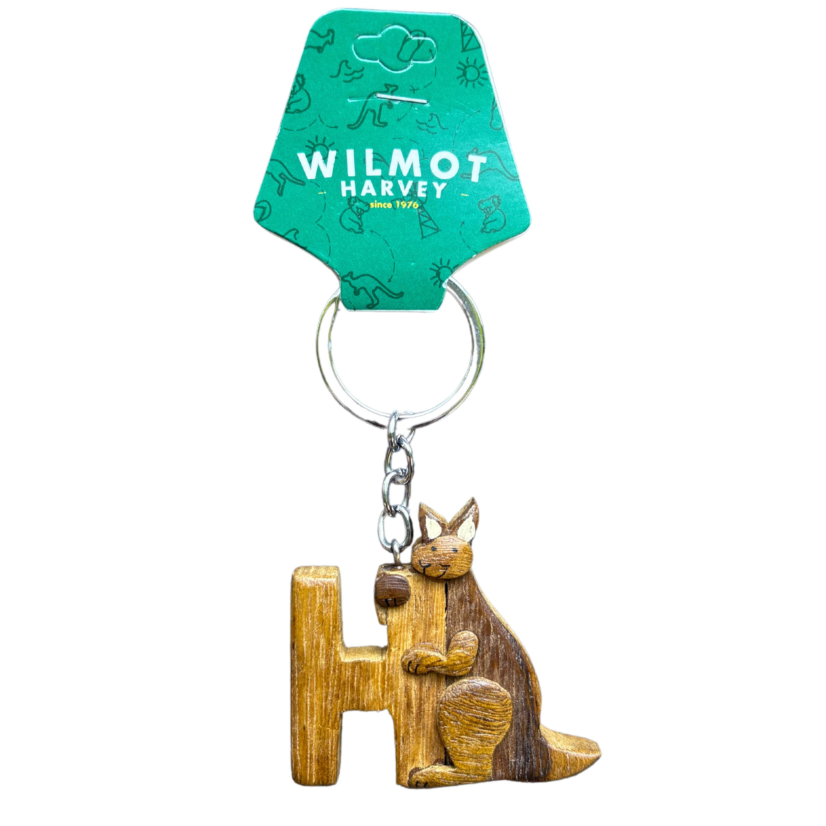 Timber Keyring - Alphabet Kangaroo Range - Wilmot Harvey