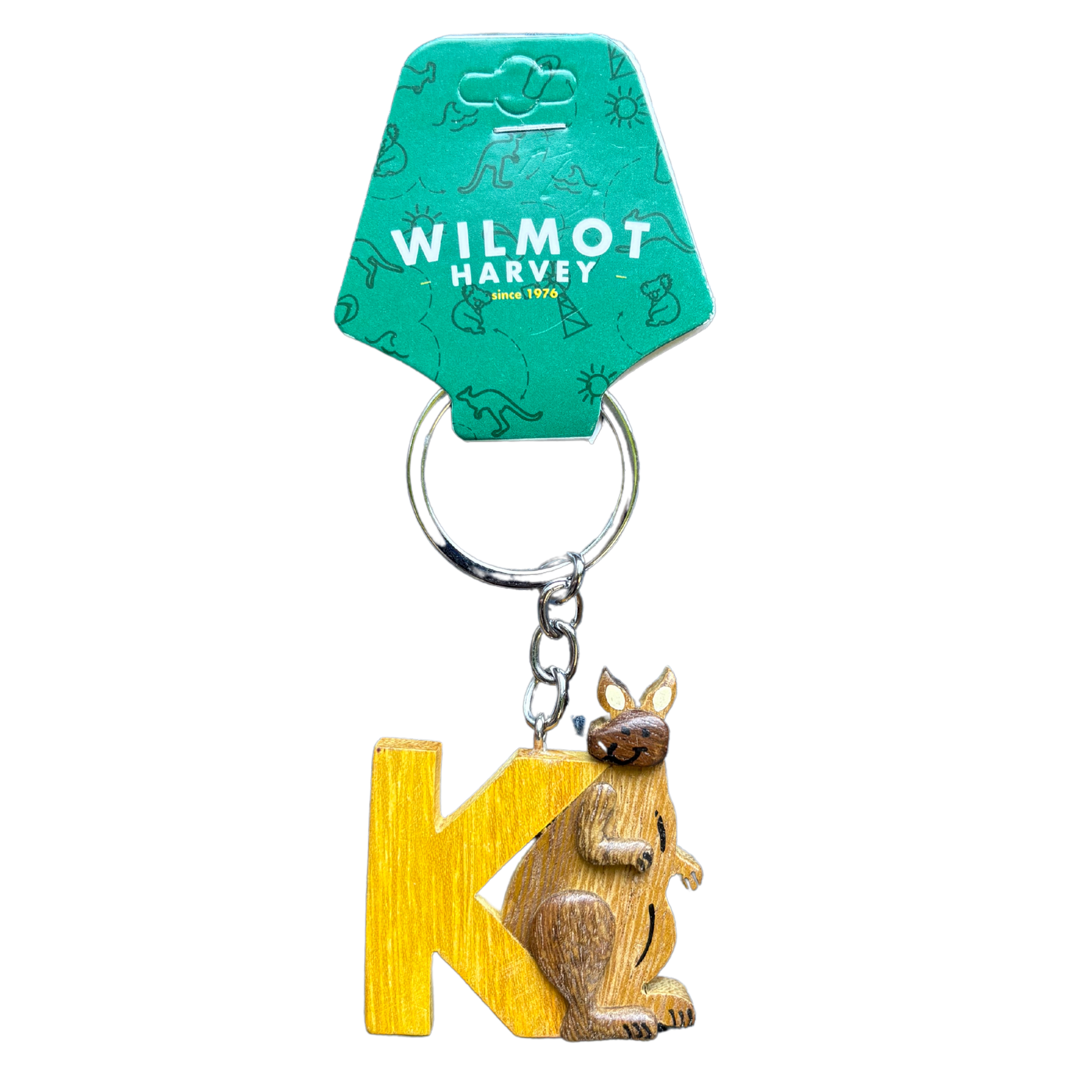 Timber Keyring - Alphabet Kangaroo Range - Wilmot Harvey