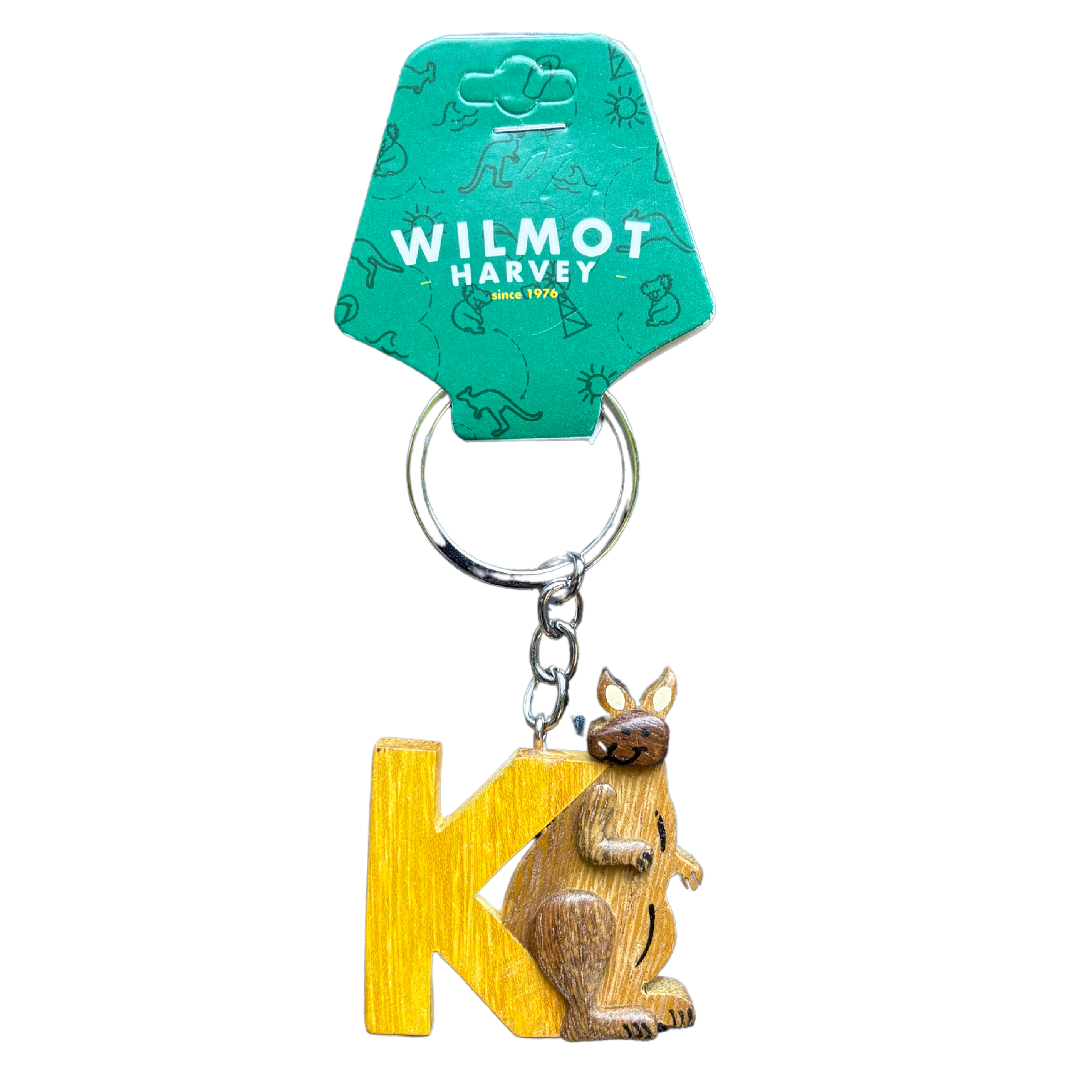 Timber Keyring - Alphabet Kangaroo Range - Wilmot Harvey
