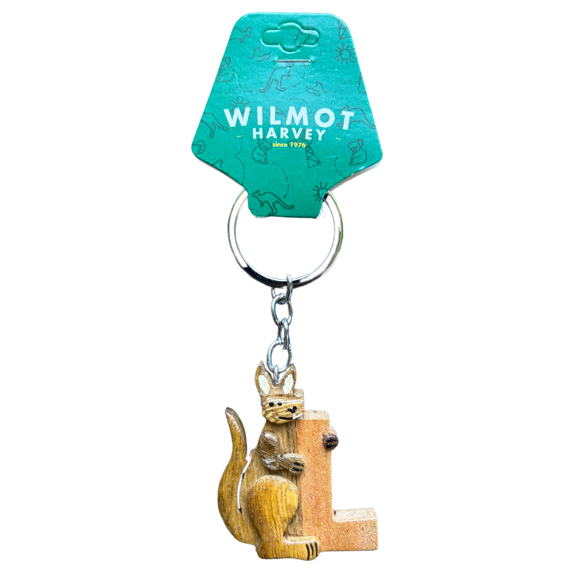 Timber Keyring - Alphabet Kangaroo Range - Wilmot Harvey
