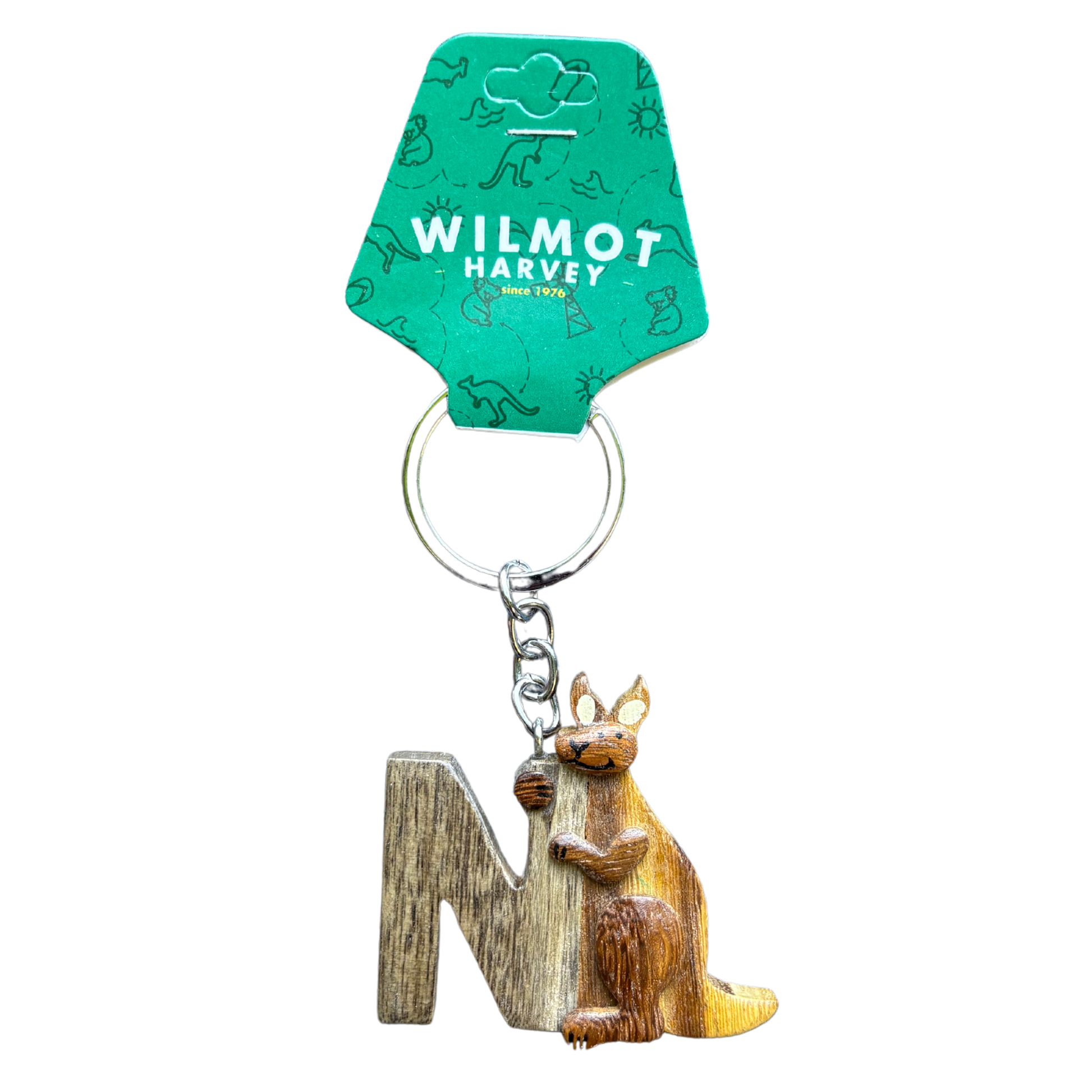 Timber Keyring - Alphabet Kangaroo Range - Wilmot Harvey