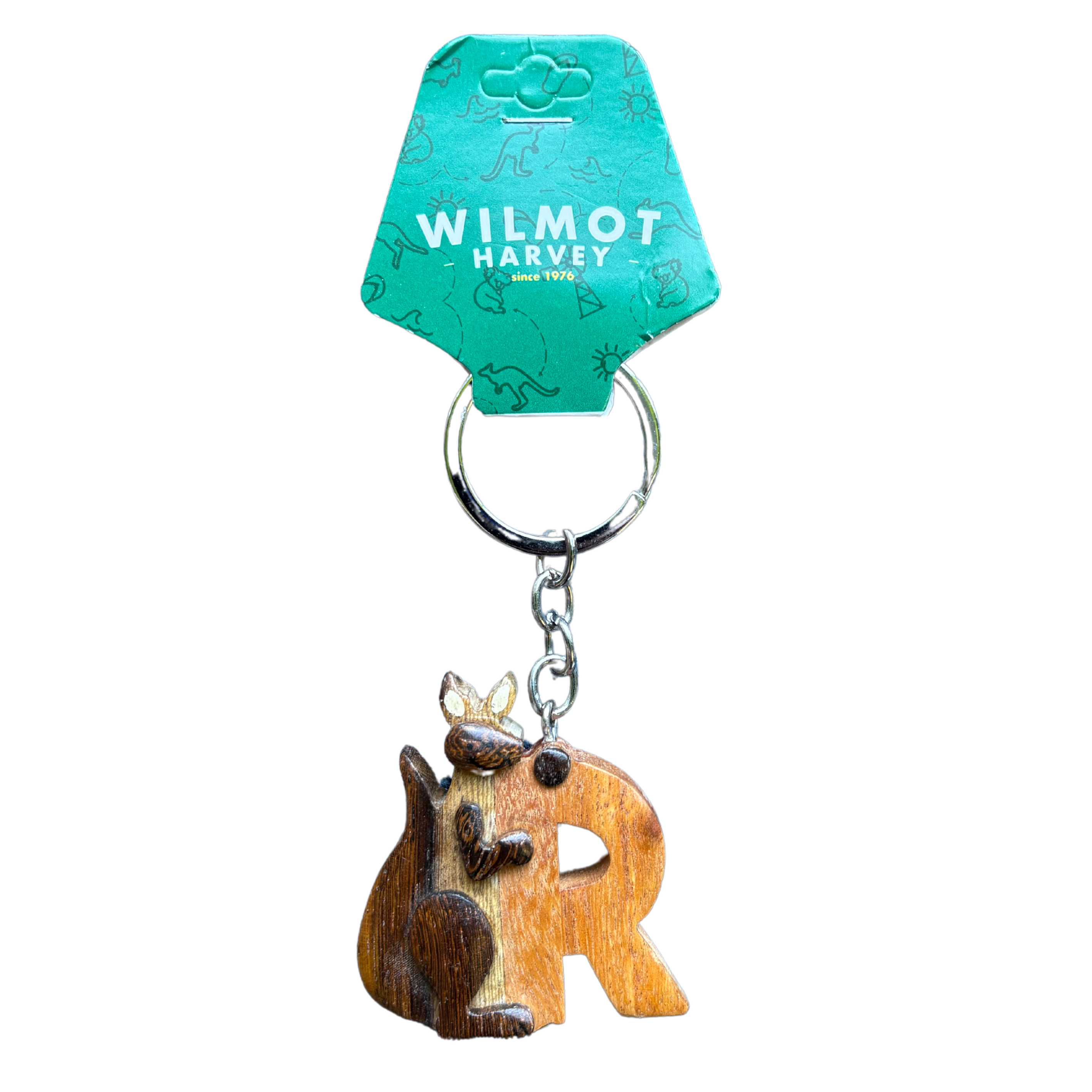 Timber Keyring - Alphabet Kangaroo Range - Wilmot Harvey