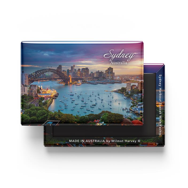 Tin Fridge Magnet - Sydney Sunset Yacht