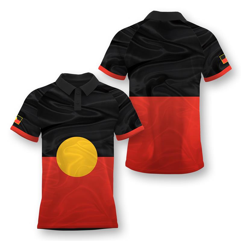 Sublimated Polo Shirt - Aboriginal Flag