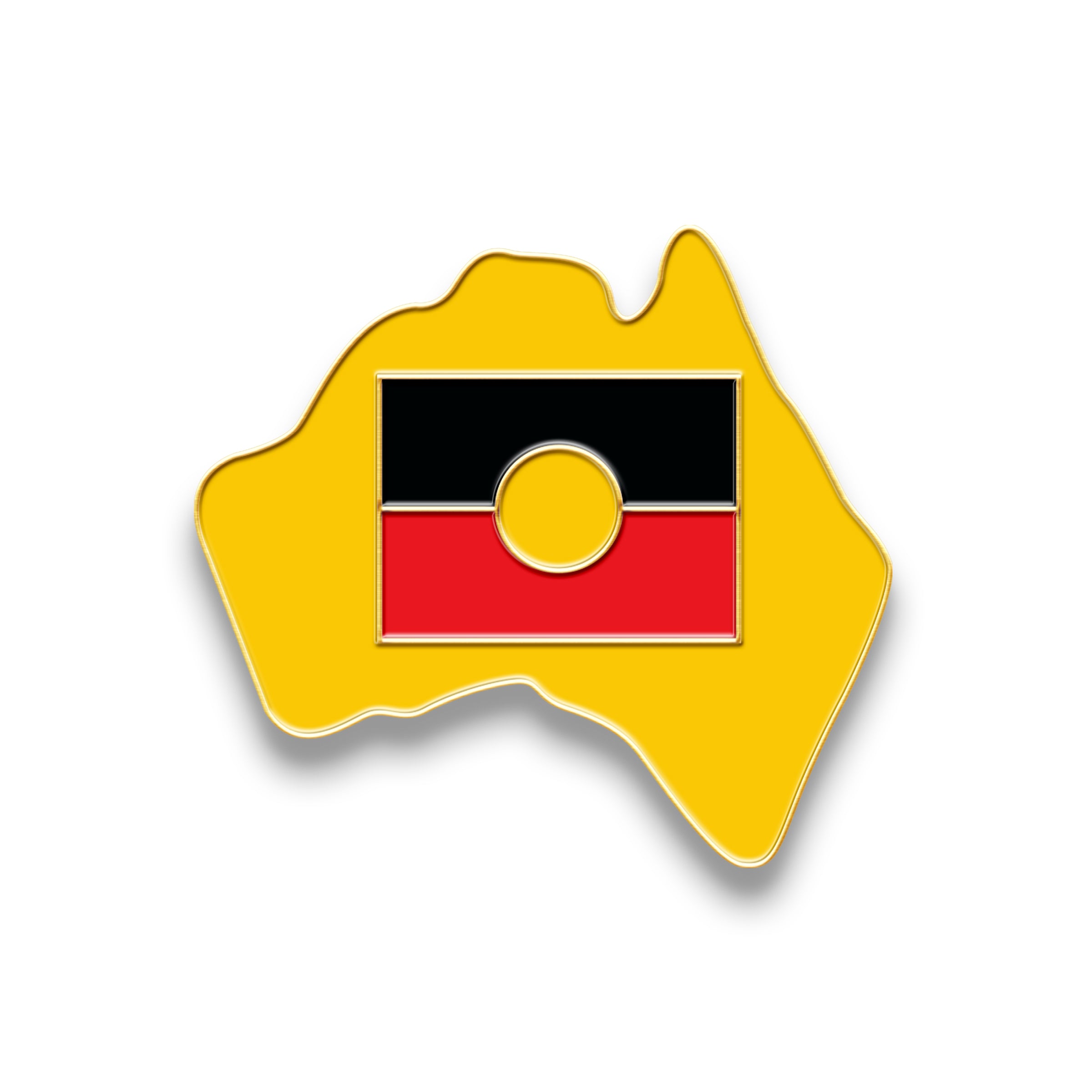 Hat Badge - Aboriginal Flag Map