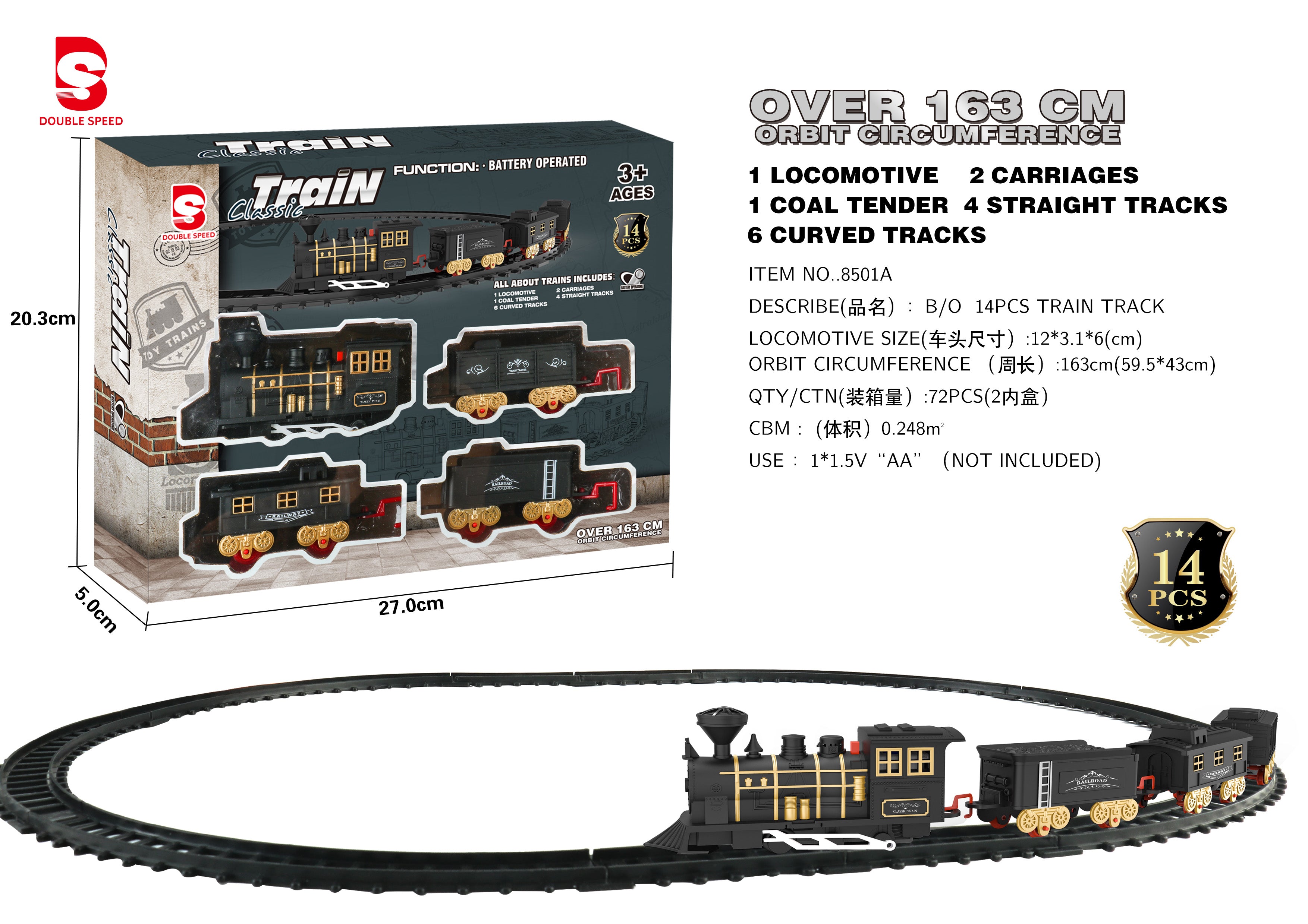 Locomotive Set Black Carriage