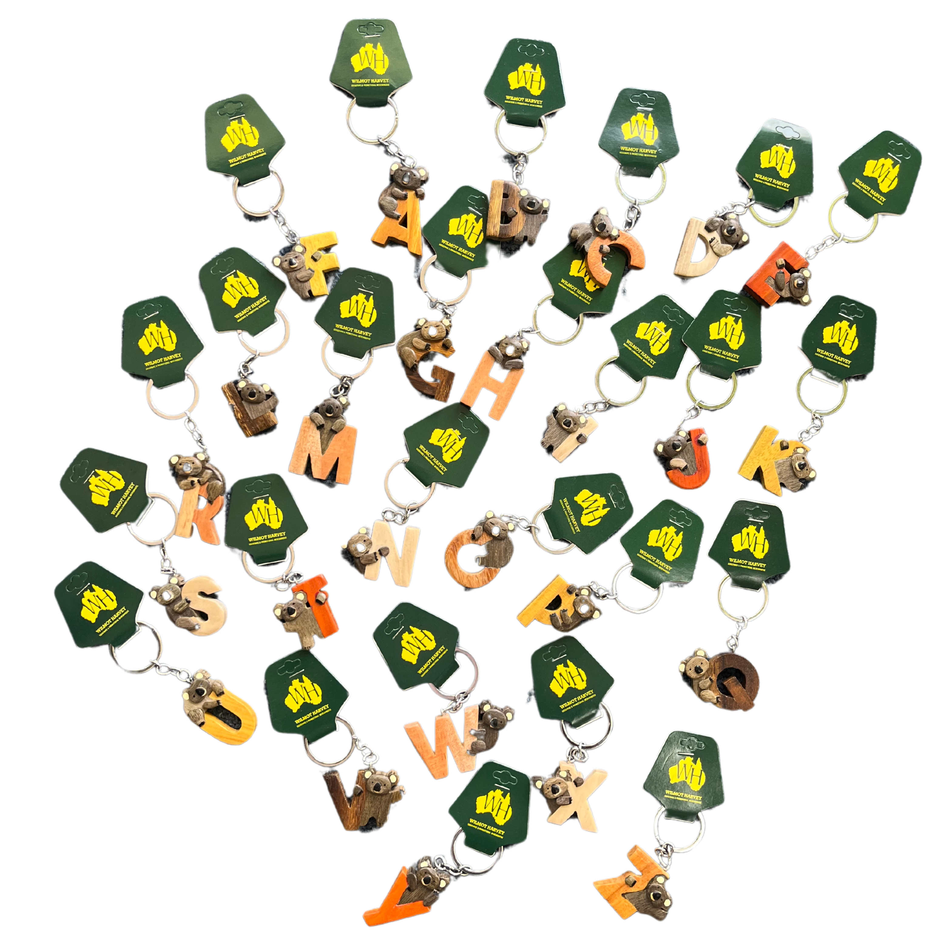 Timber Keyring - Alphabet Koala Range - Wilmot Harvey