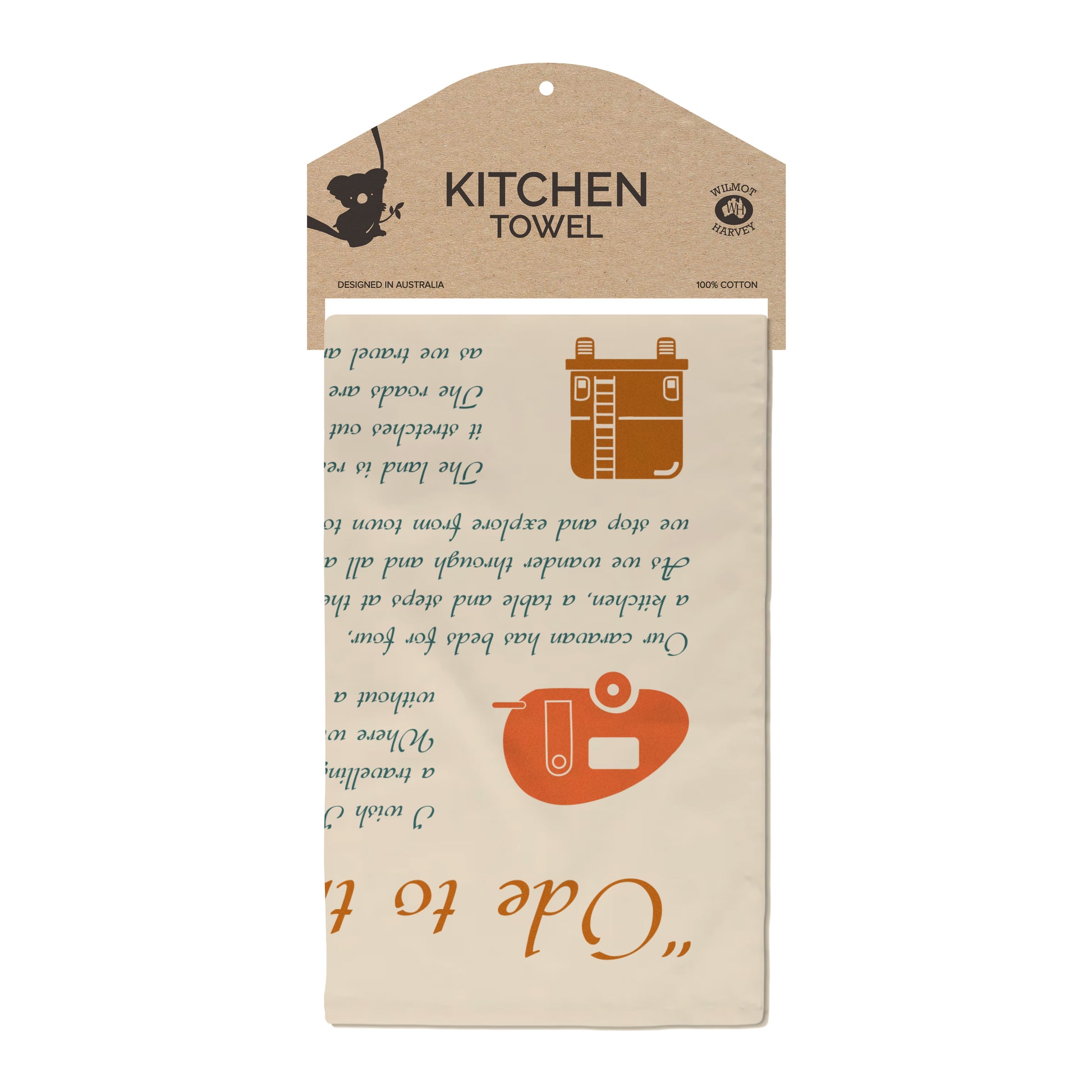Tea Towel - Ode to the Road Caravans - Wilmot Harvey