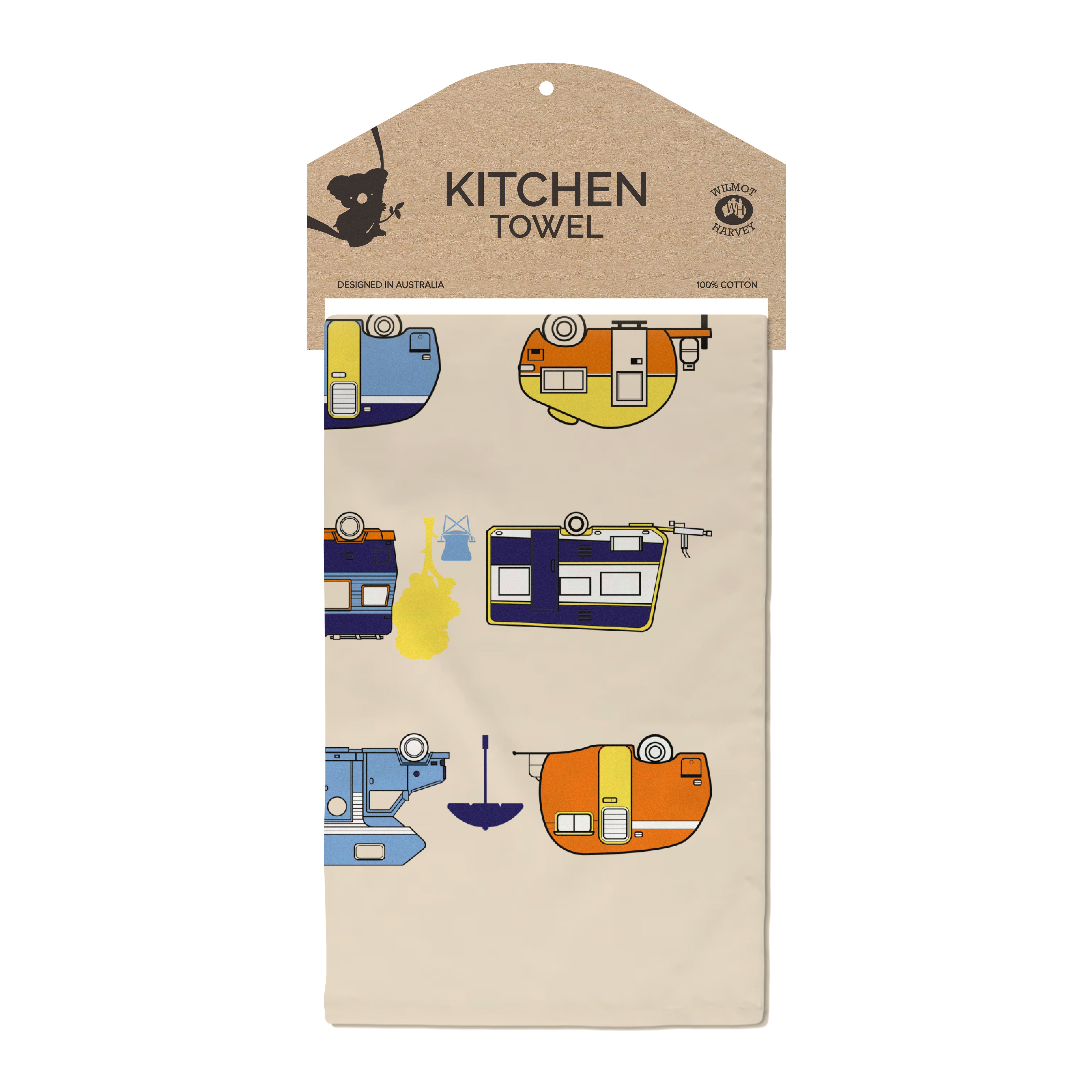 Tea Towel - Caravans