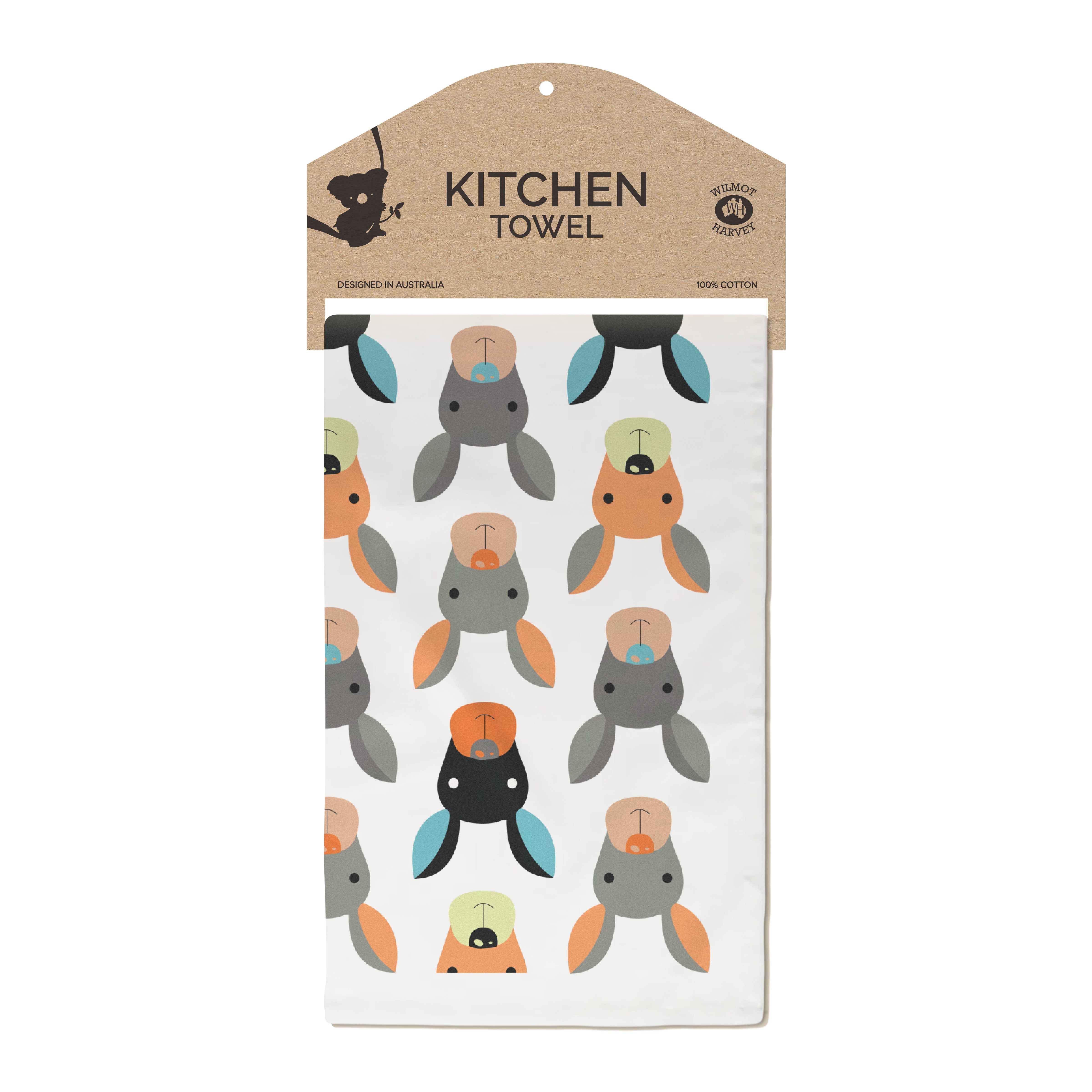 Tea Towel - Kangaroo Head - Wilmot Harvey