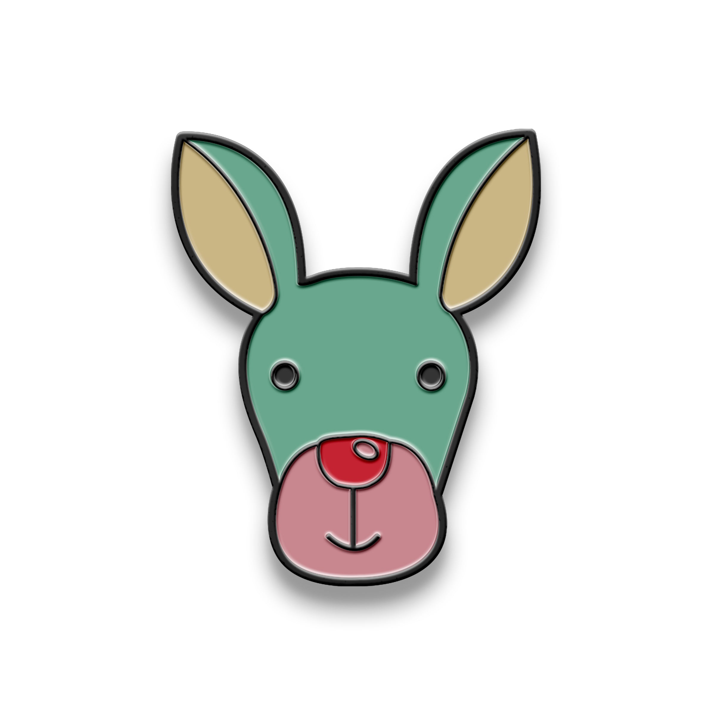 Hat Badge - Kangaroo Head Aqua