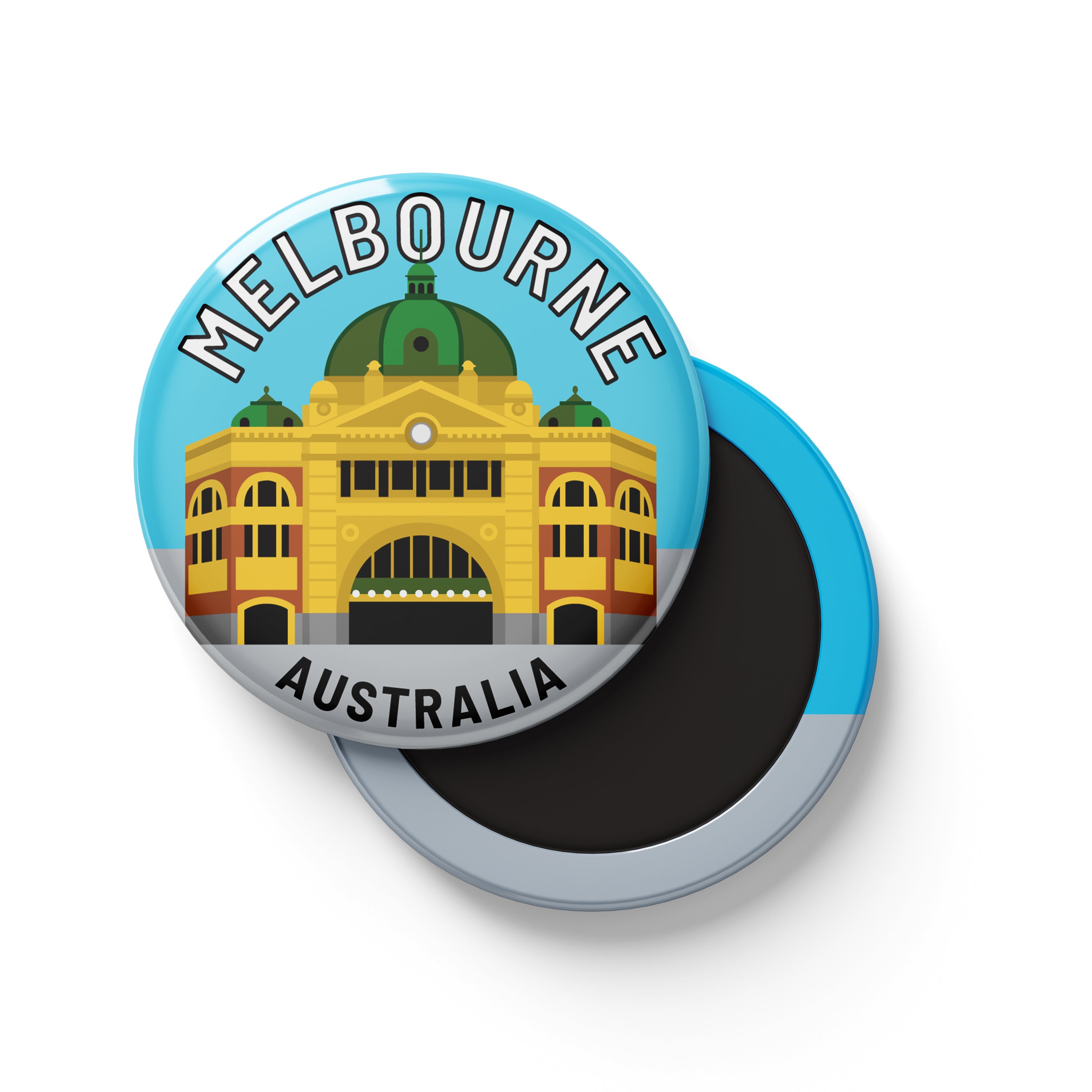 Tin Fridge Magnet - Melbourne Flinders Street Station Round